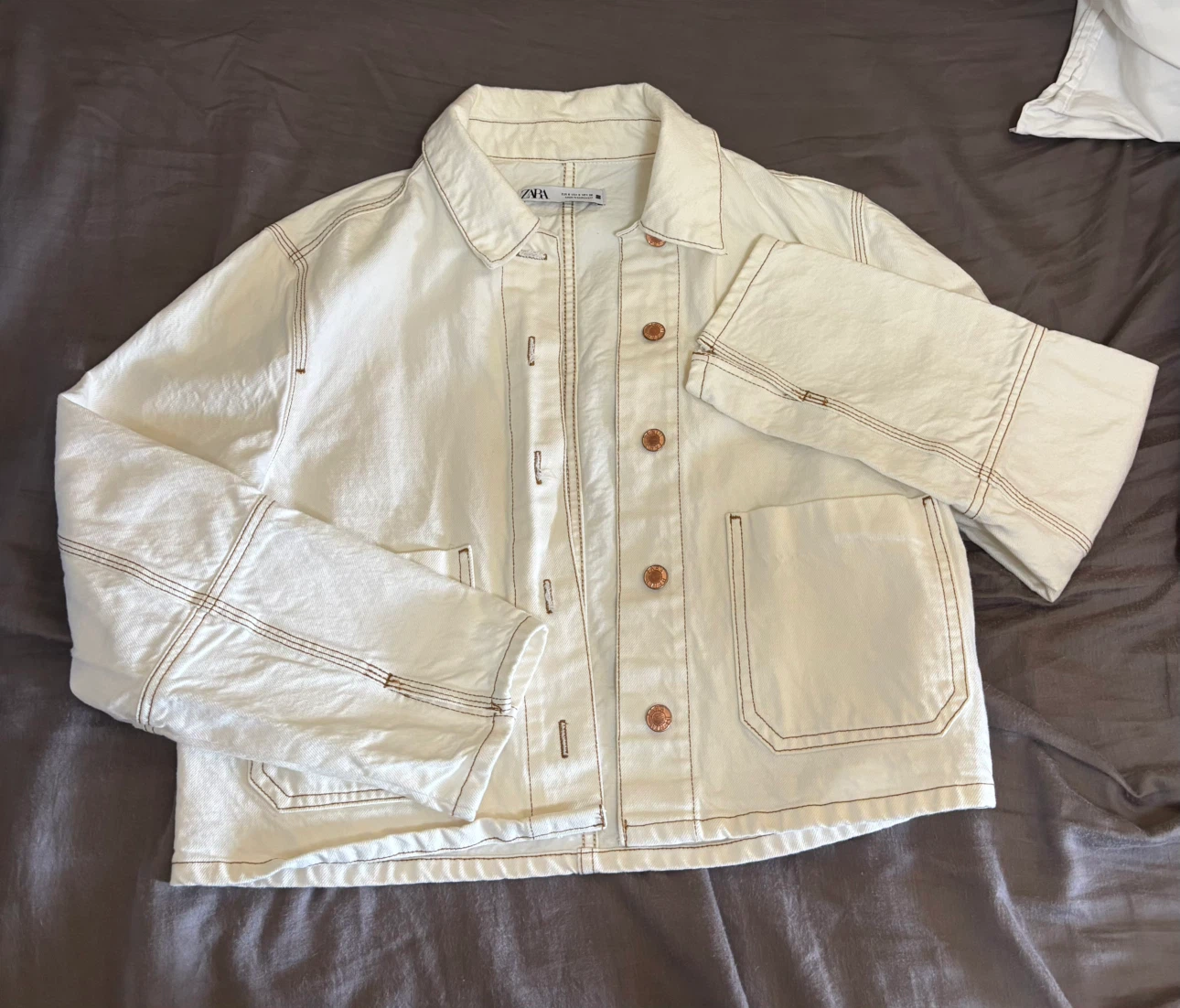 ZARA White Denim Jacket