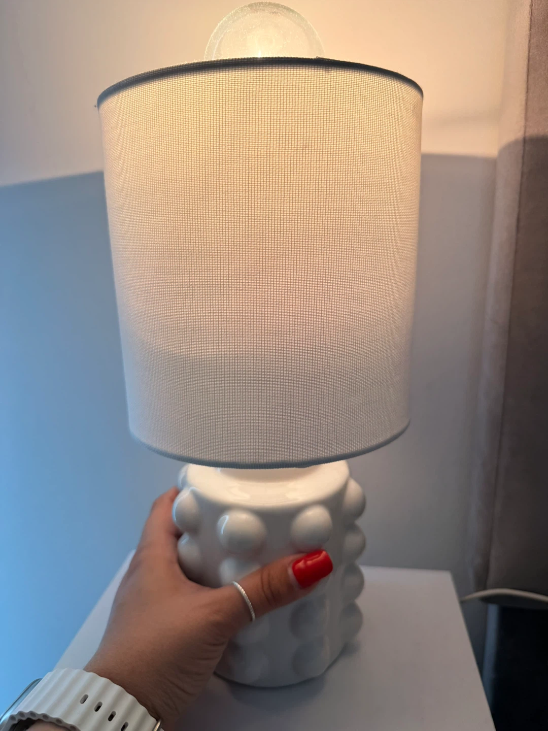 White Ceramic Bubble Table Lamp - photo 3
