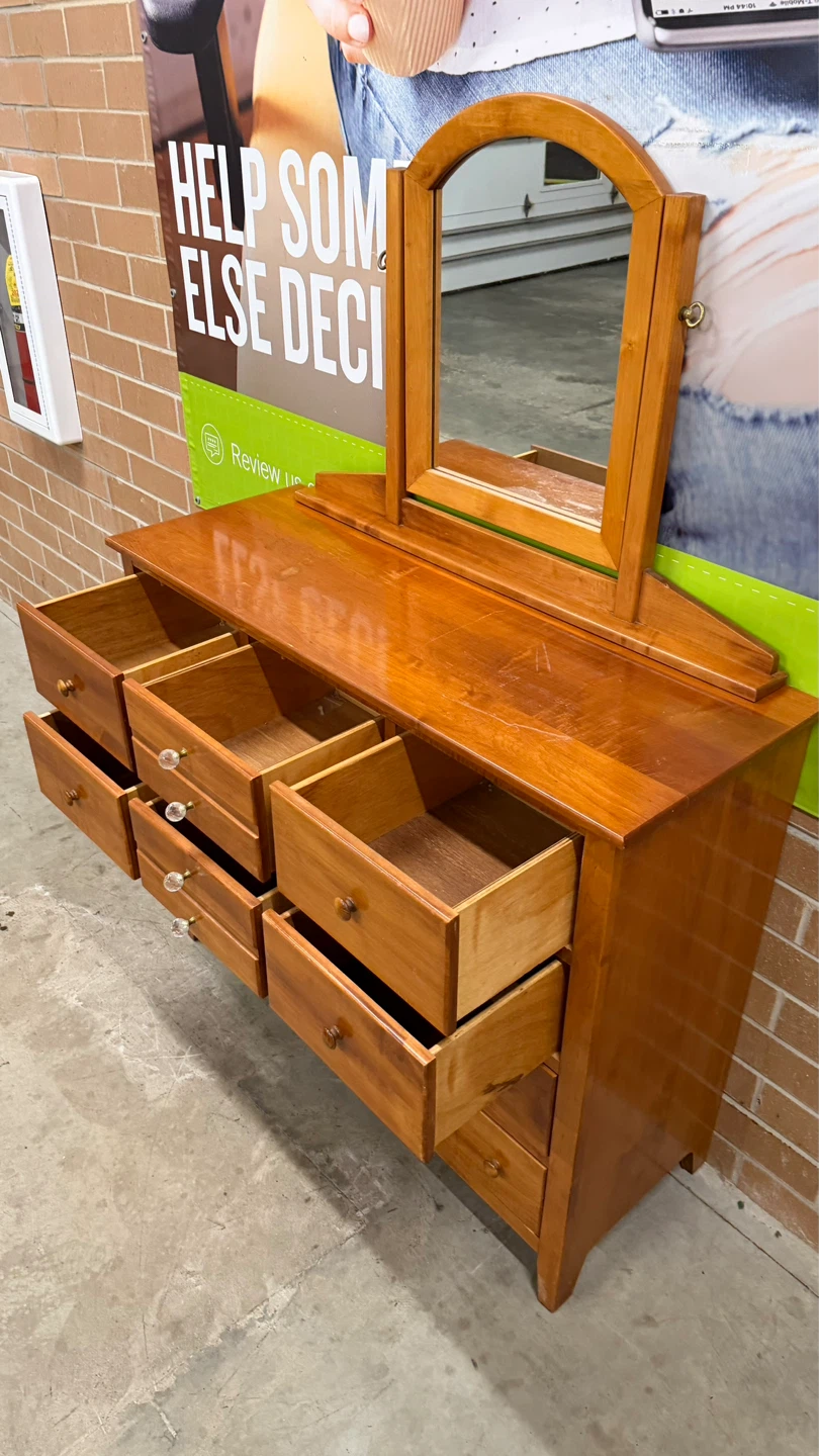 Wooden Dresser with Mirror - photo 3