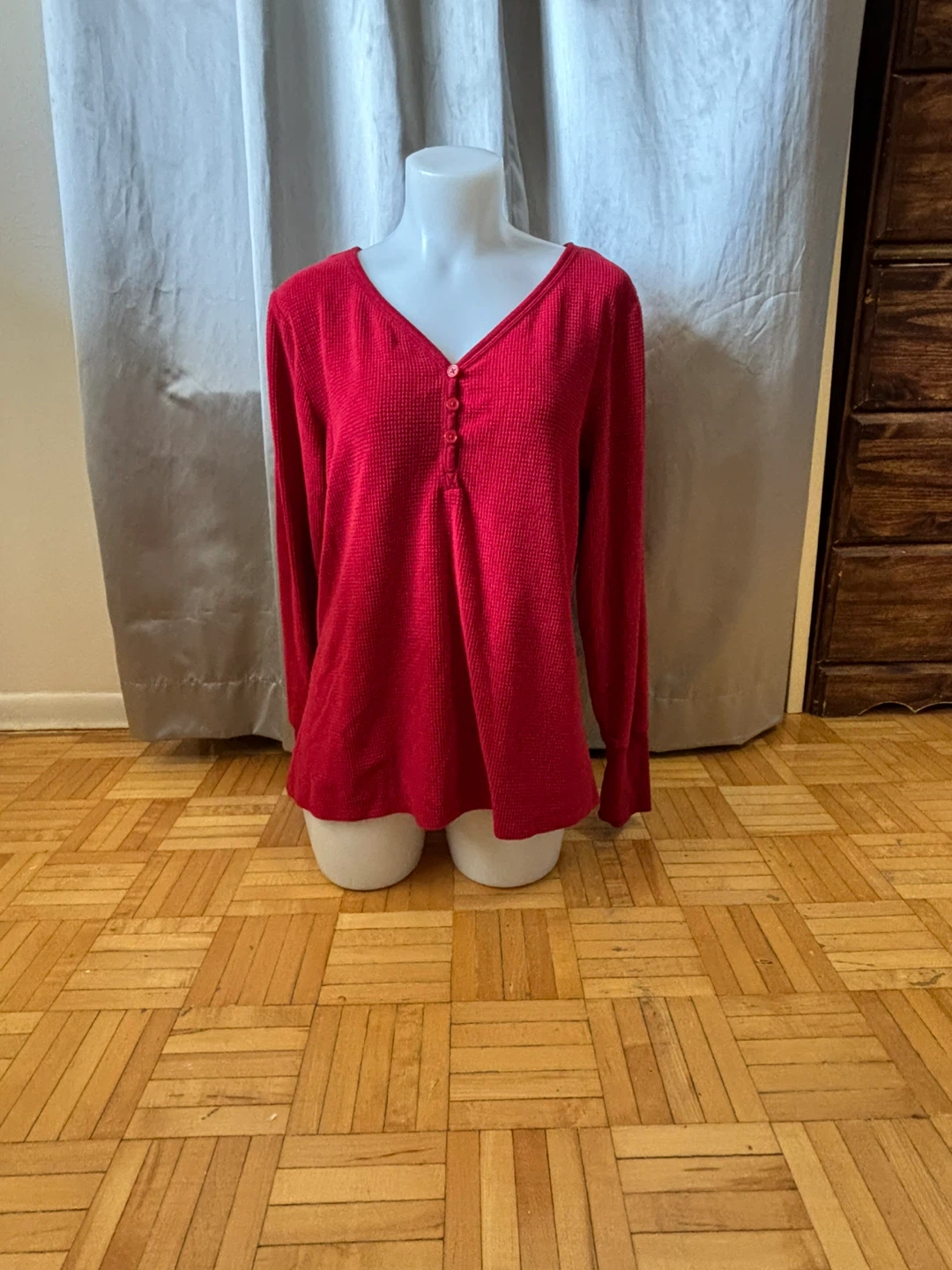 Red Long Sleeve Thermal Shirt