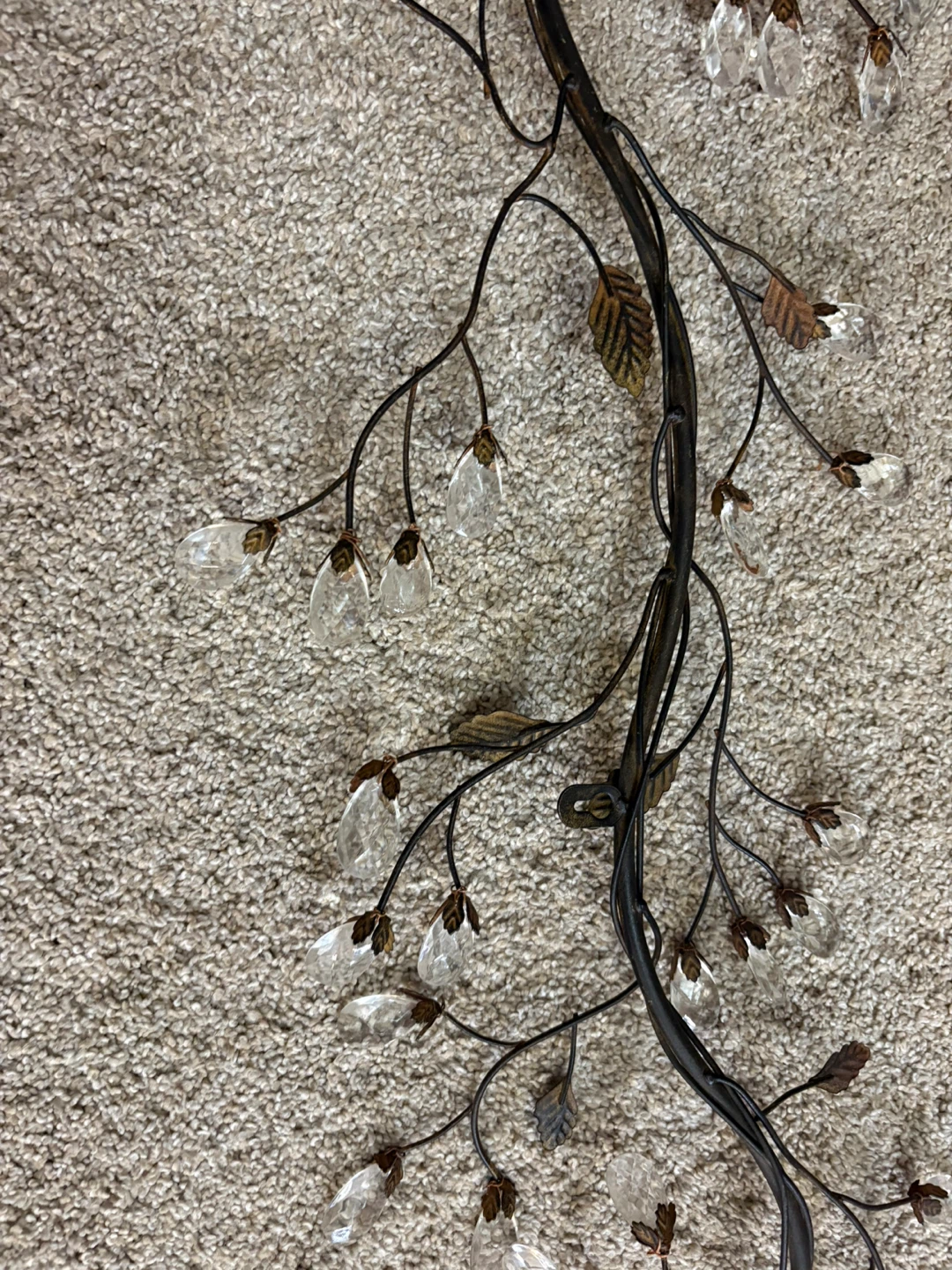 Metal Vine Wall Decor with Crystals