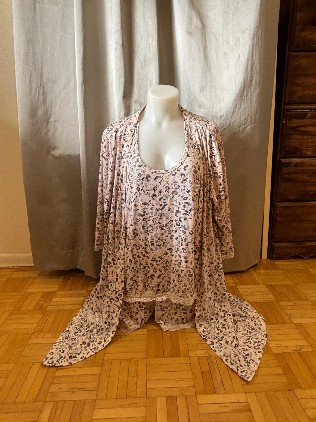 Pink Leopard Print Pajama Set