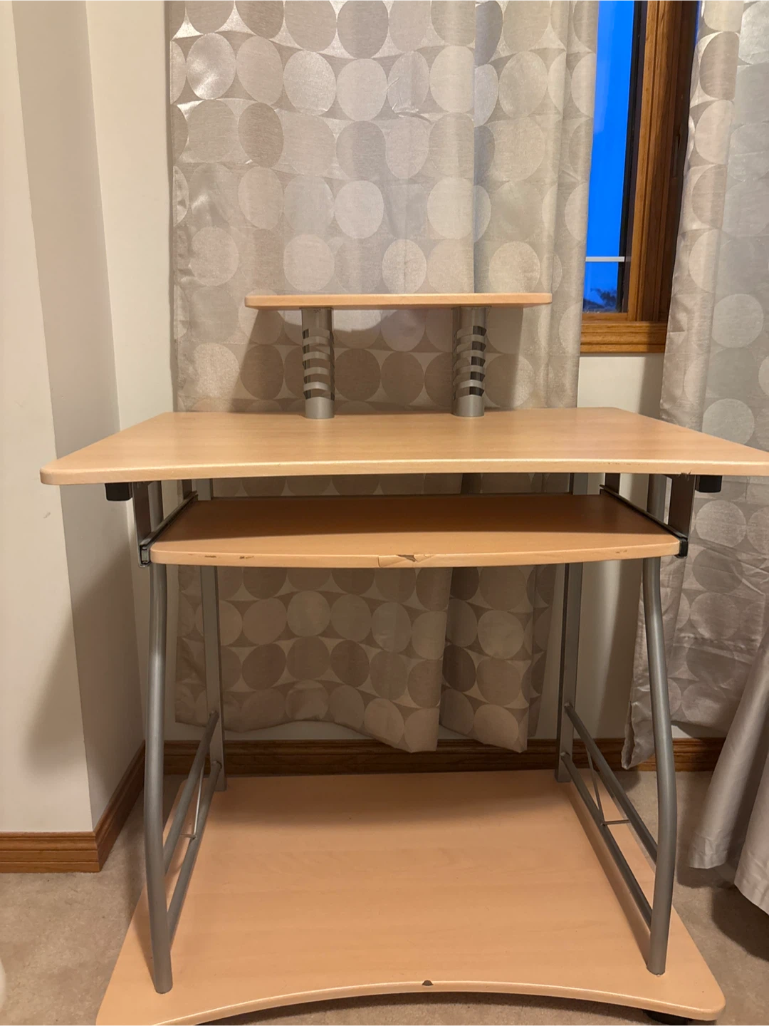 Computer Desk with Monitor Stand and Keyboard Tray