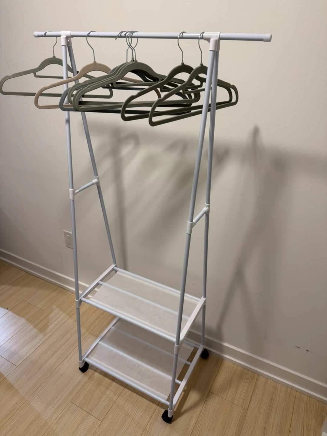 White Garment Rack with Wheels (mounted) - photo 3