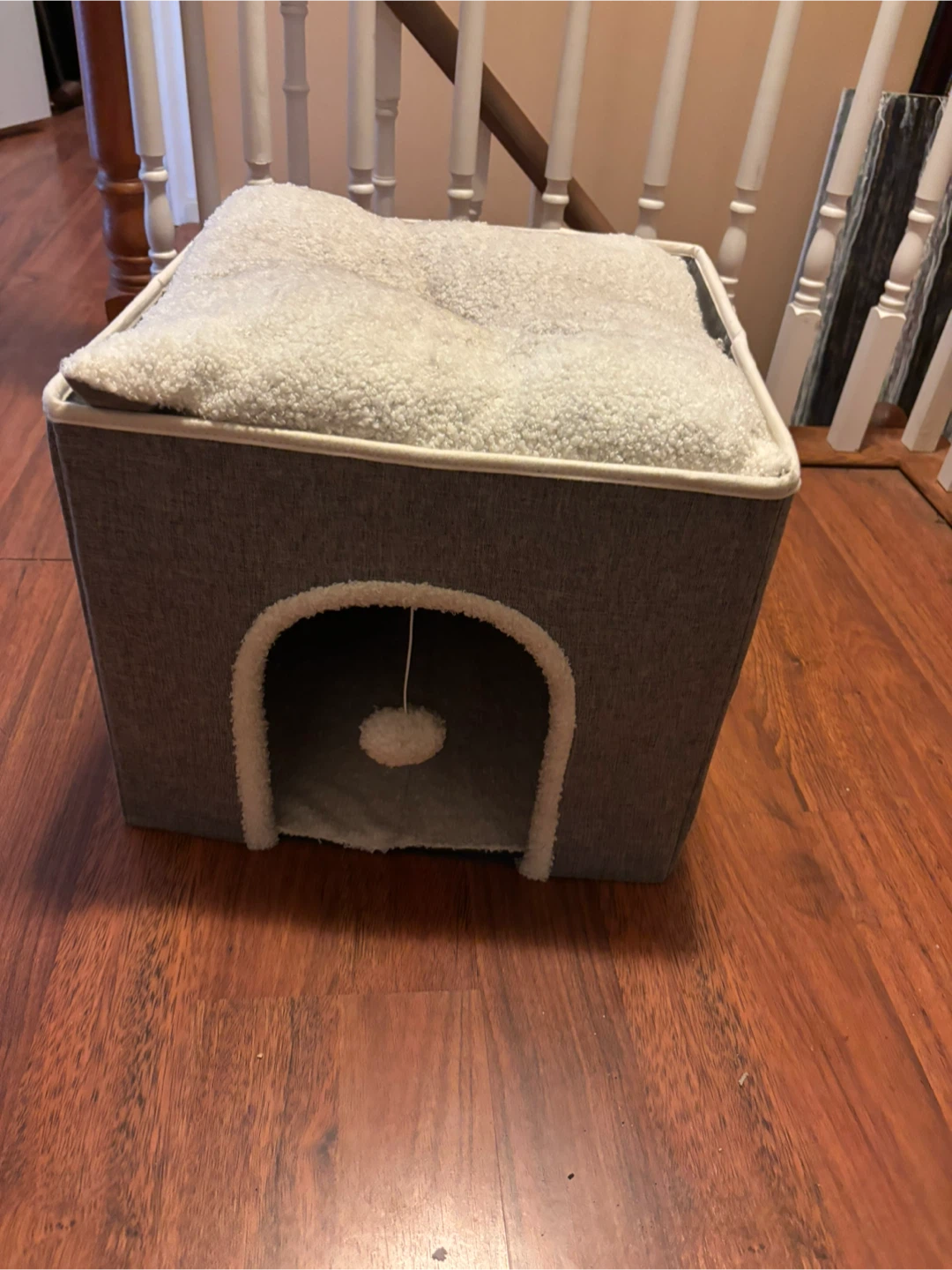 Cat Cube House Condo with Plush Bed and Scratch Pad