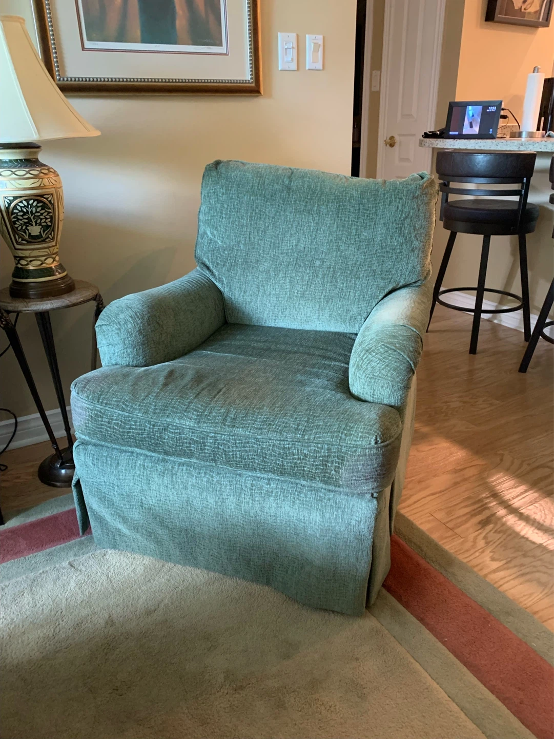Floral Sofa and Green Armchair Set - photo 2
