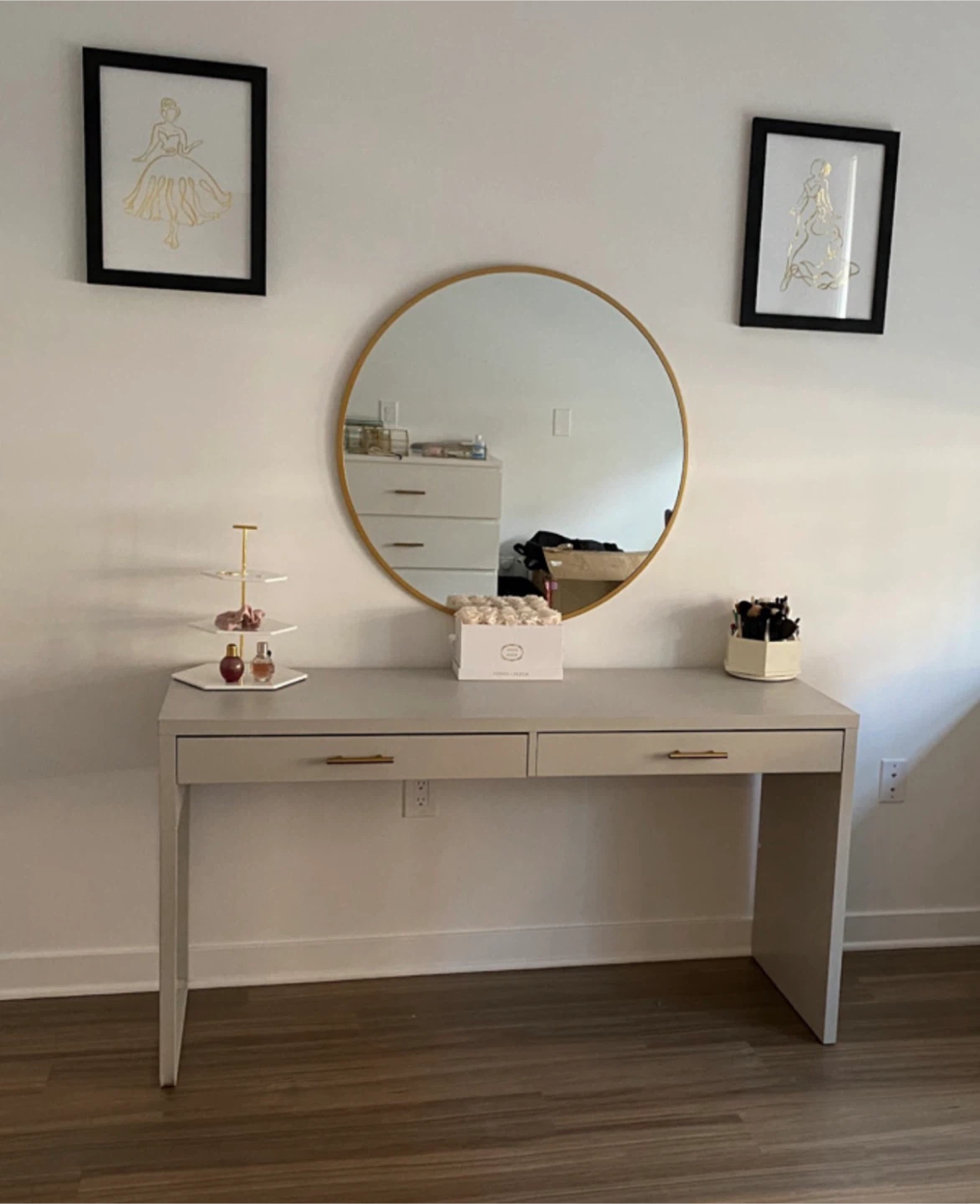 Gray Painted IKEA Desk