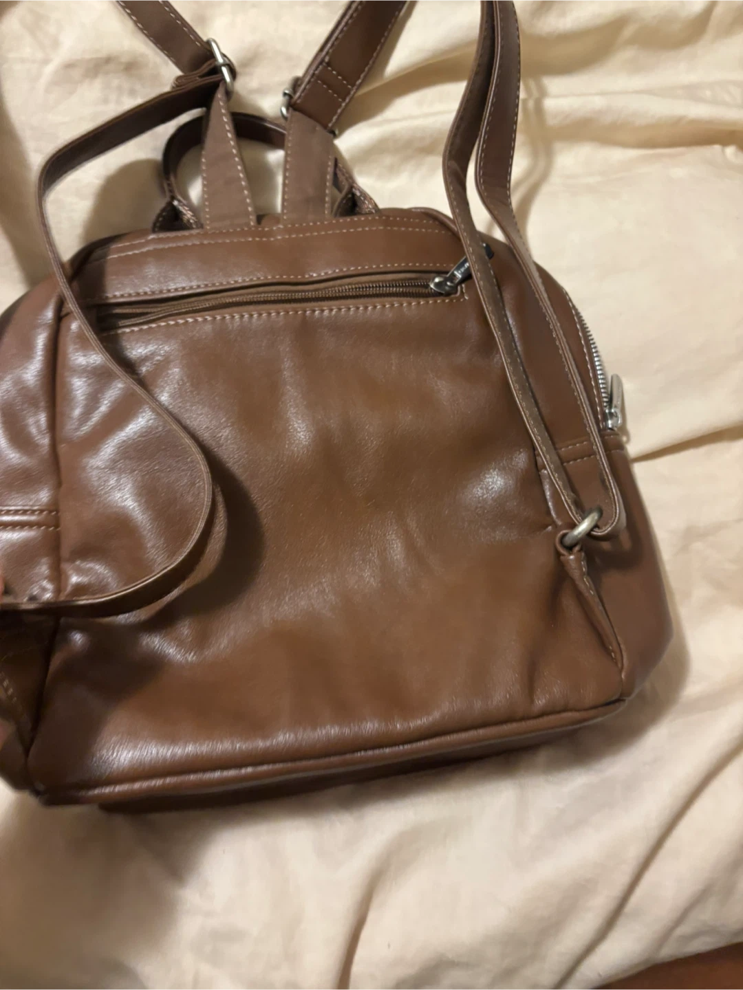 David Jones Brown Faux Leather Backpack - photo 3