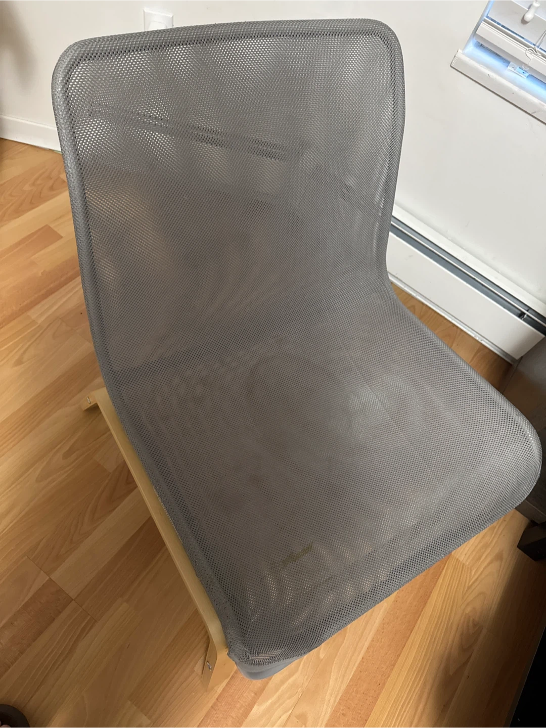 Grey Mesh Lounge Chair with Wood Frame - photo 2