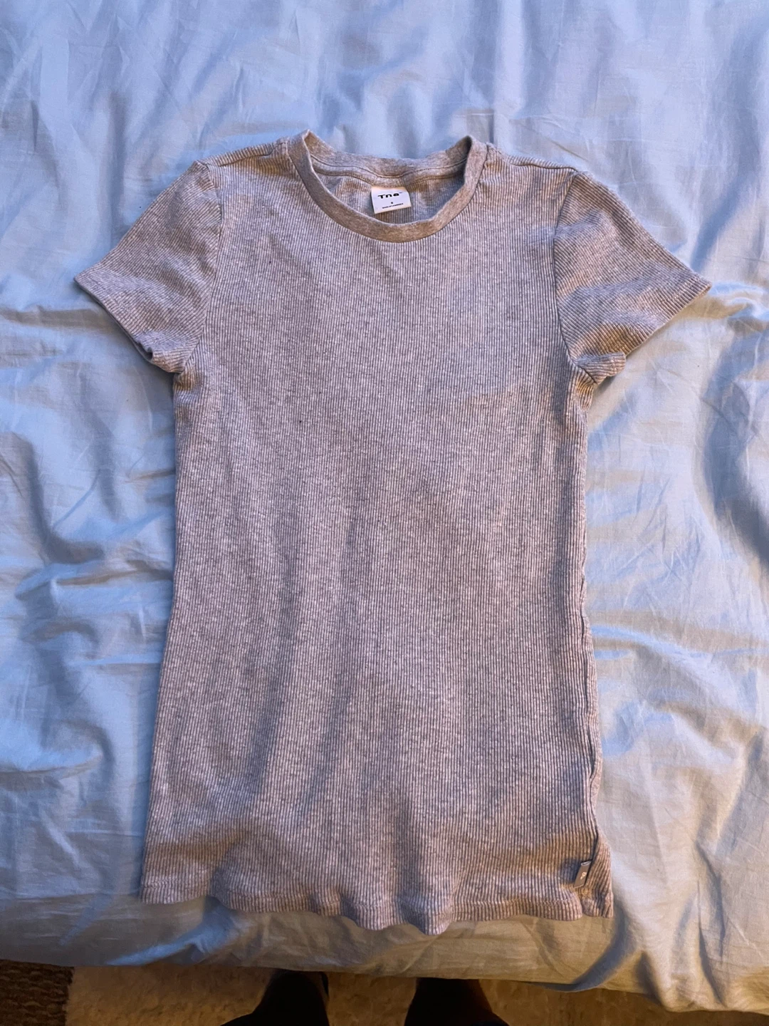 Tna Grey Ribbed T-Shirt Size S