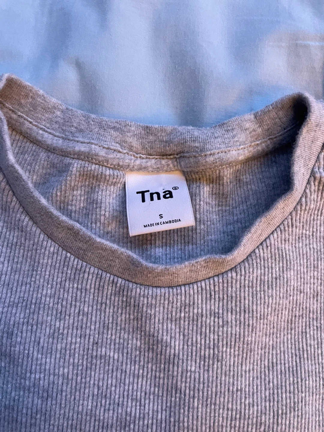 Tna Grey Ribbed T-Shirt Size S - photo 2