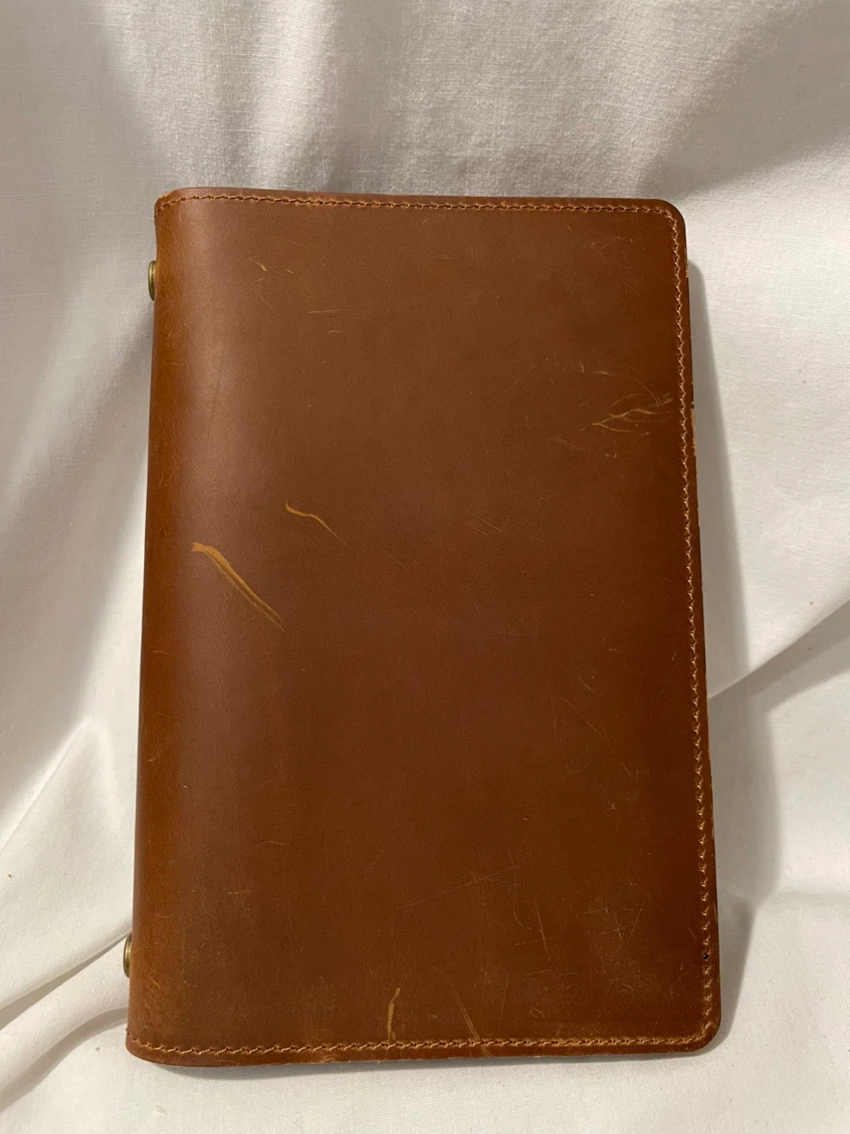 Brown Leather 6 Ring Binder Notebook Journal, A6 - photo 3