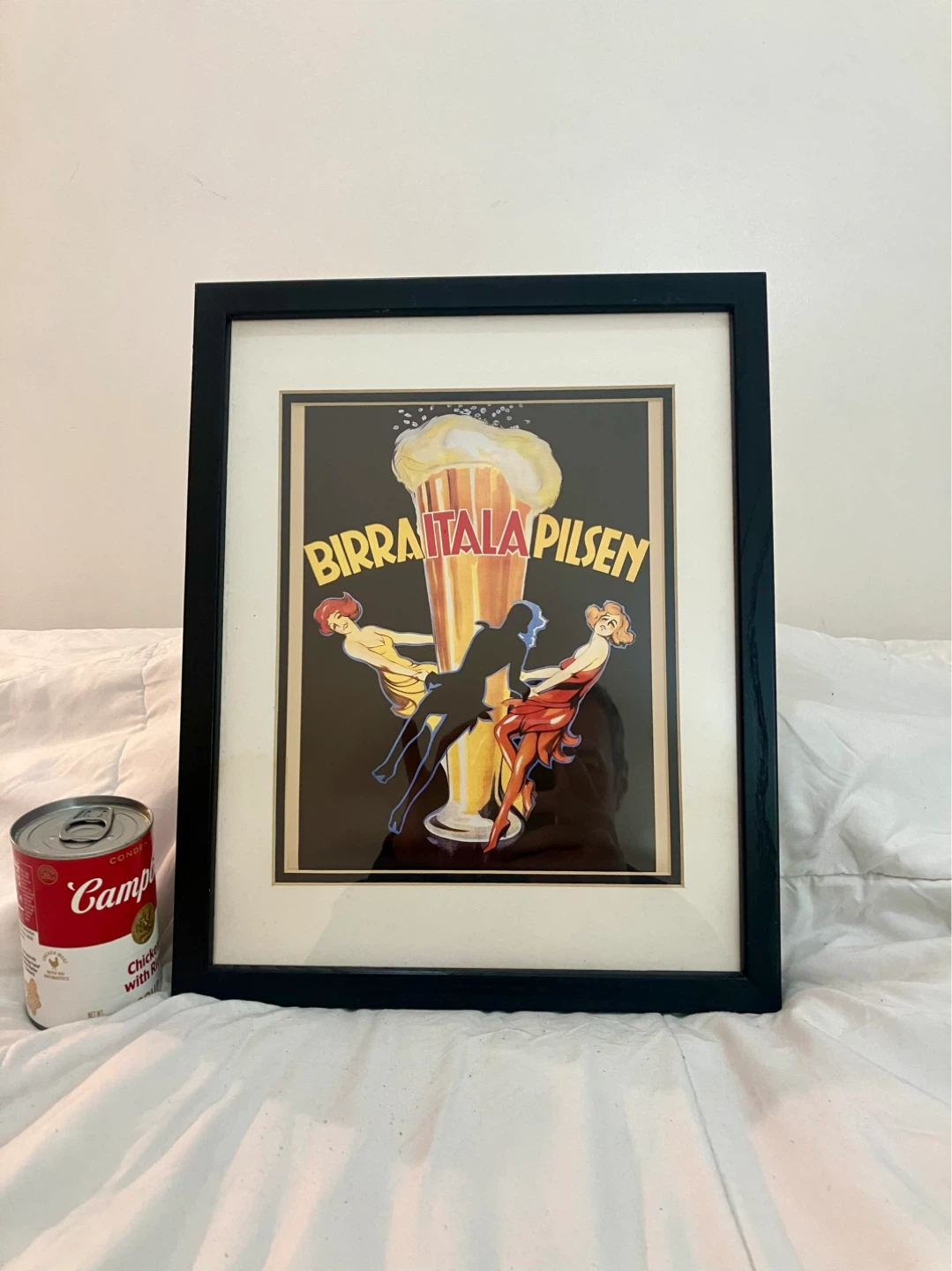Vintage Framed And Matted Birra Itala Pilsen Ad - 15” x 12” - photo 3
