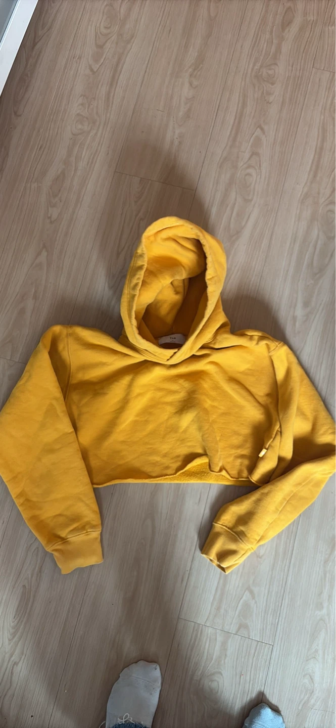 Tna Yellow Cropped Hoodie Size S
