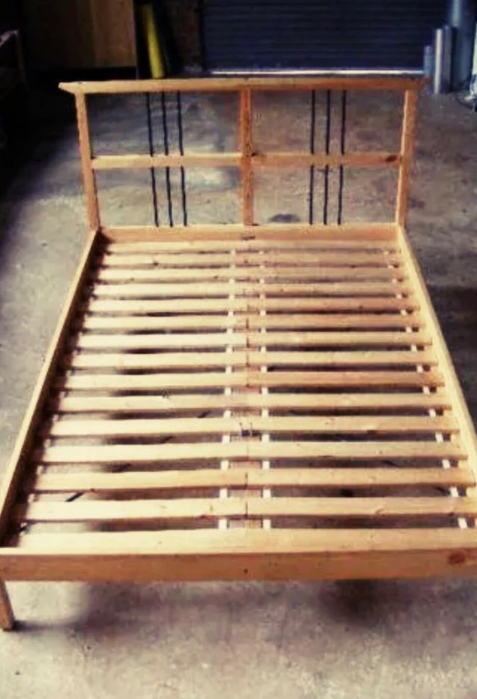 Wooden Bed Frame Headboard with mattress - photo 2
