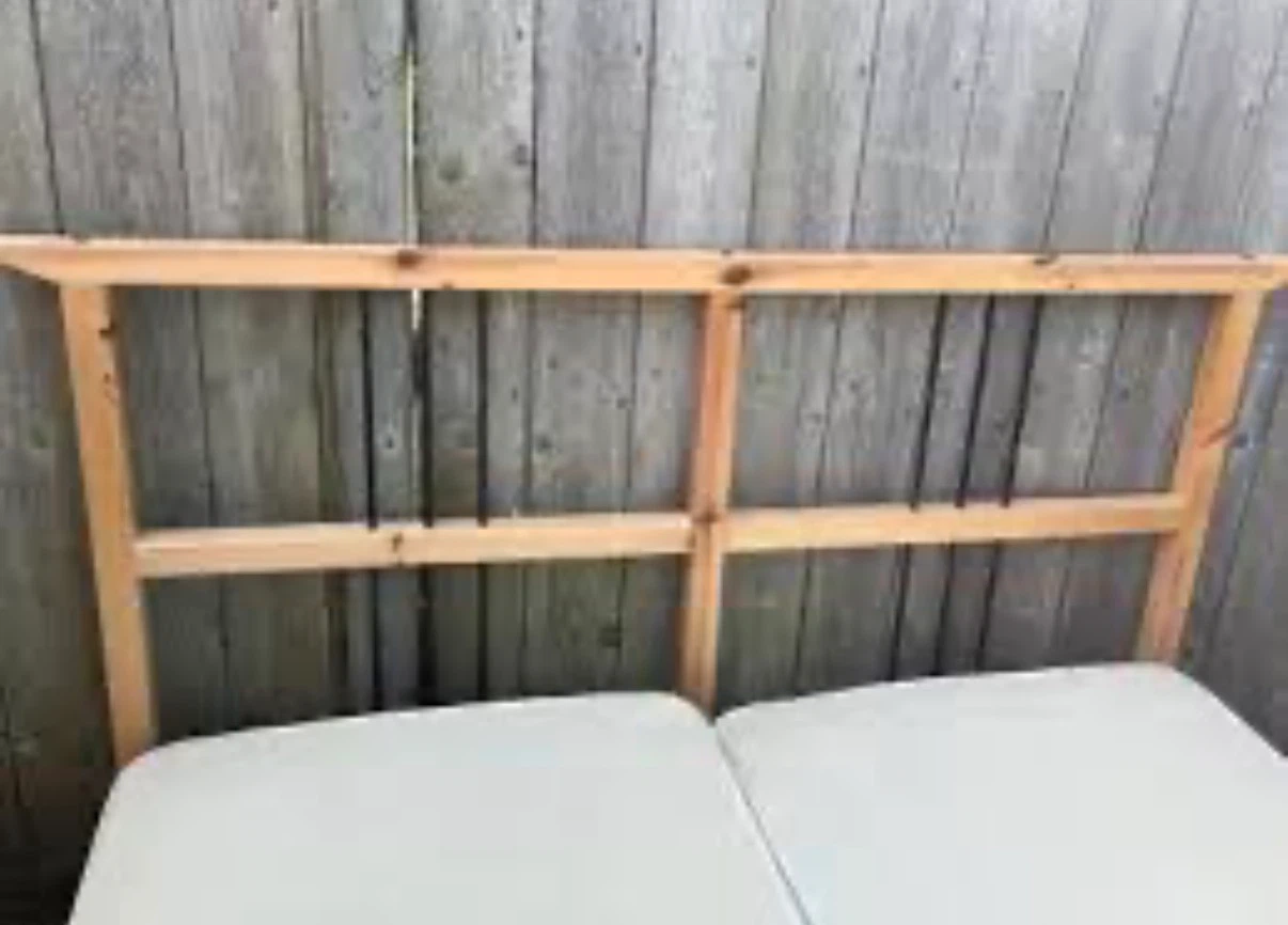 Wooden Bed Frame Headboard with mattress - photo 3