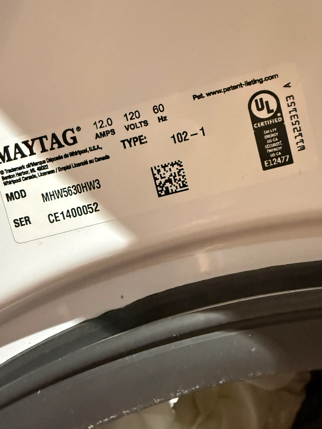 Maytag Washing Machine Door Bellow Gasket MHW5630HW3 - photo 3