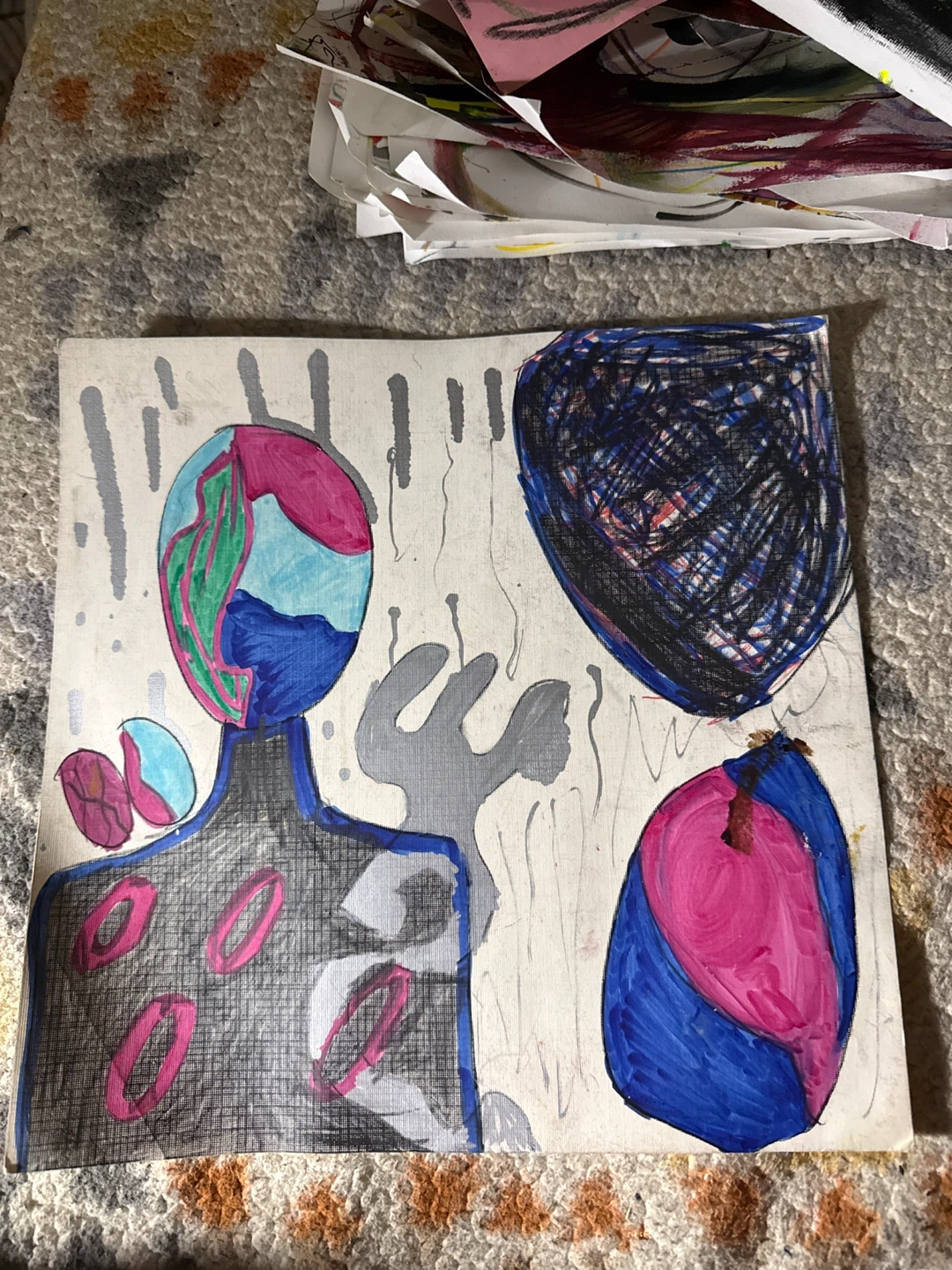 Abstract Figure Painting on Canvas