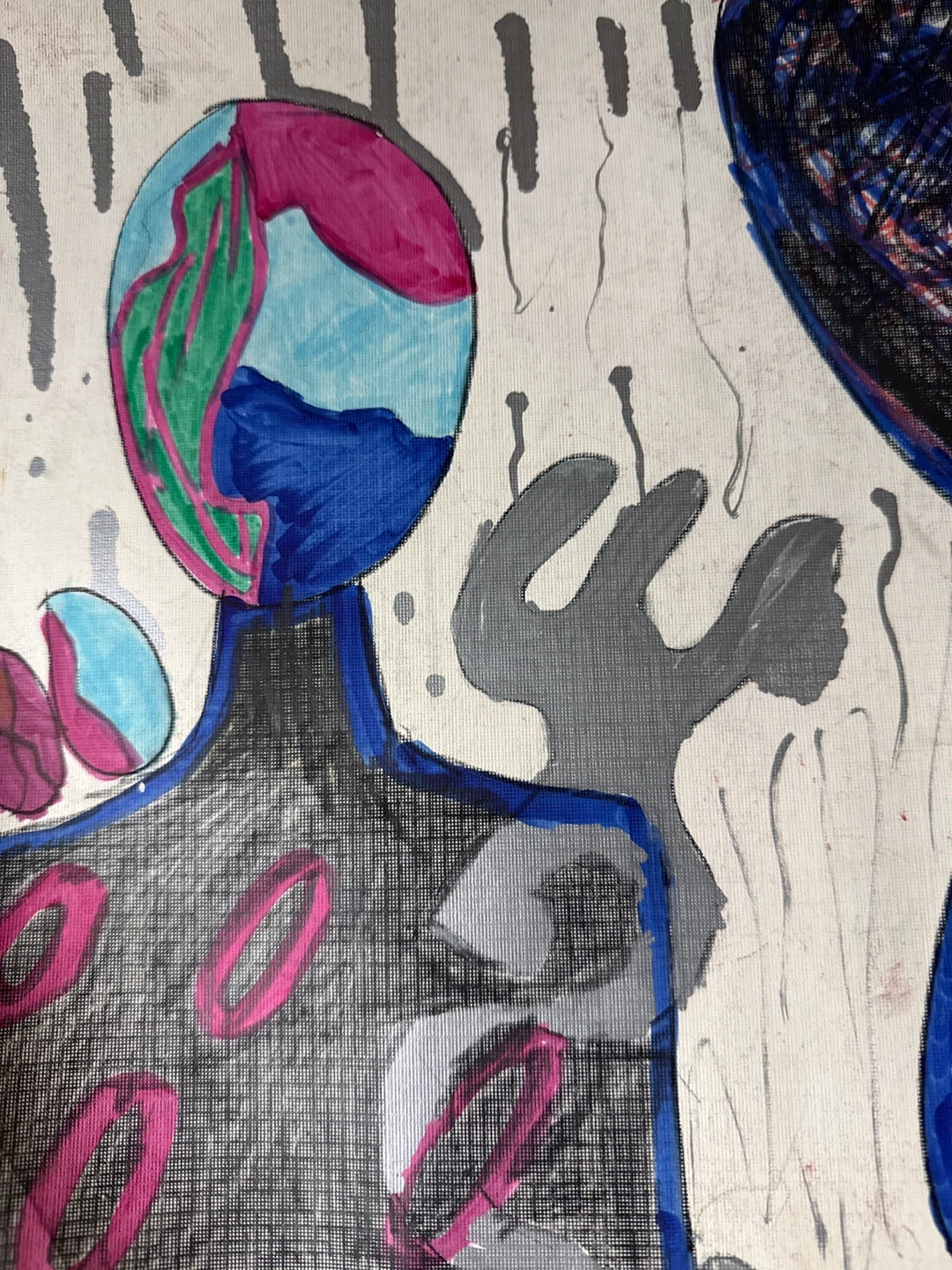Abstract Figure Painting on Canvas - photo 2