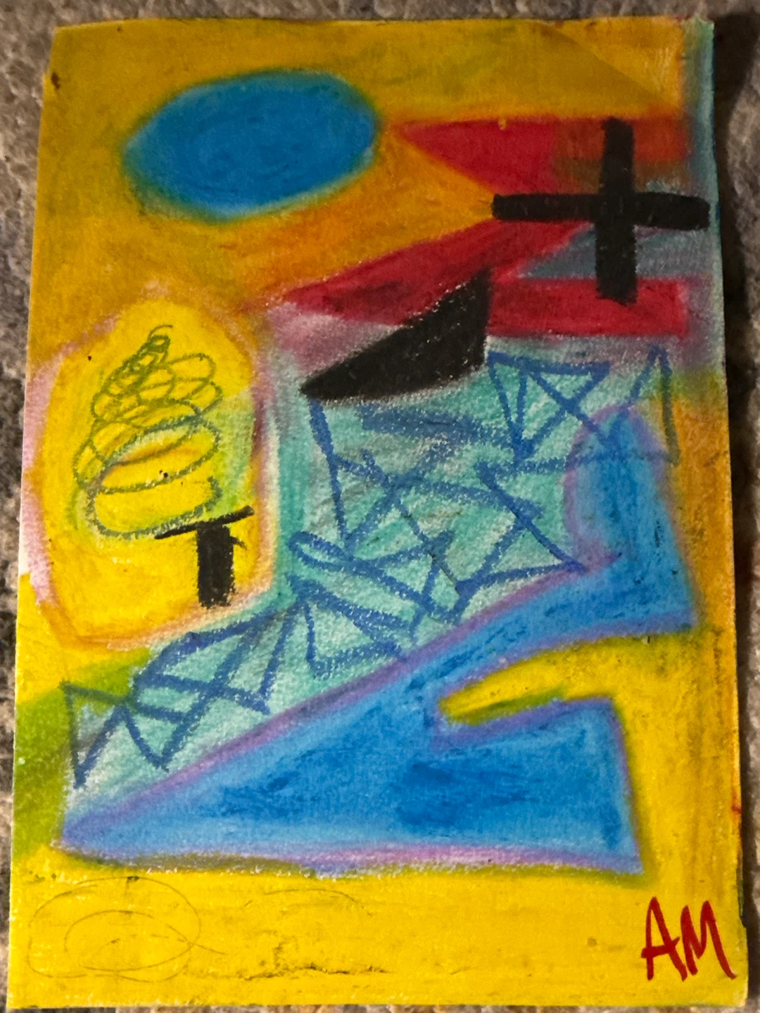 Abstract Art Piece Signed AM - photo 2