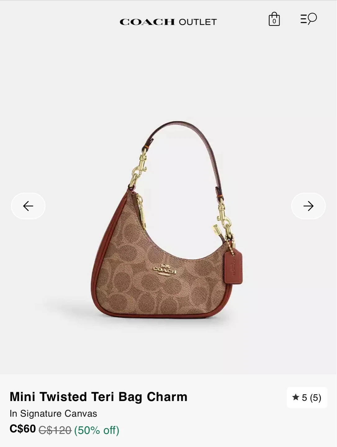 ✨ ISO: Coach Mini Twisted Terry Bag Charm in Signature Canvas ✨
