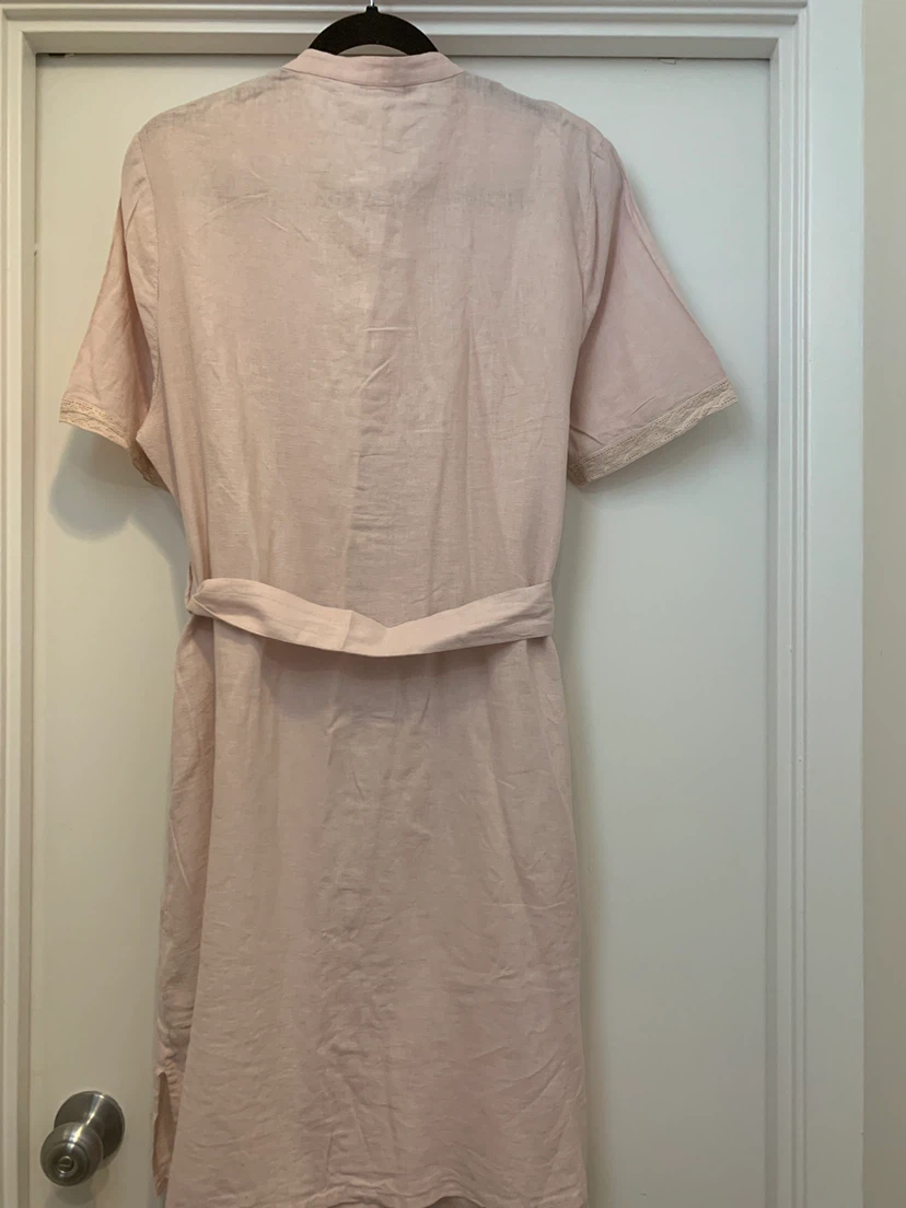 M&S Collection Pink Linen Blend Dress Size 14 - photo 5