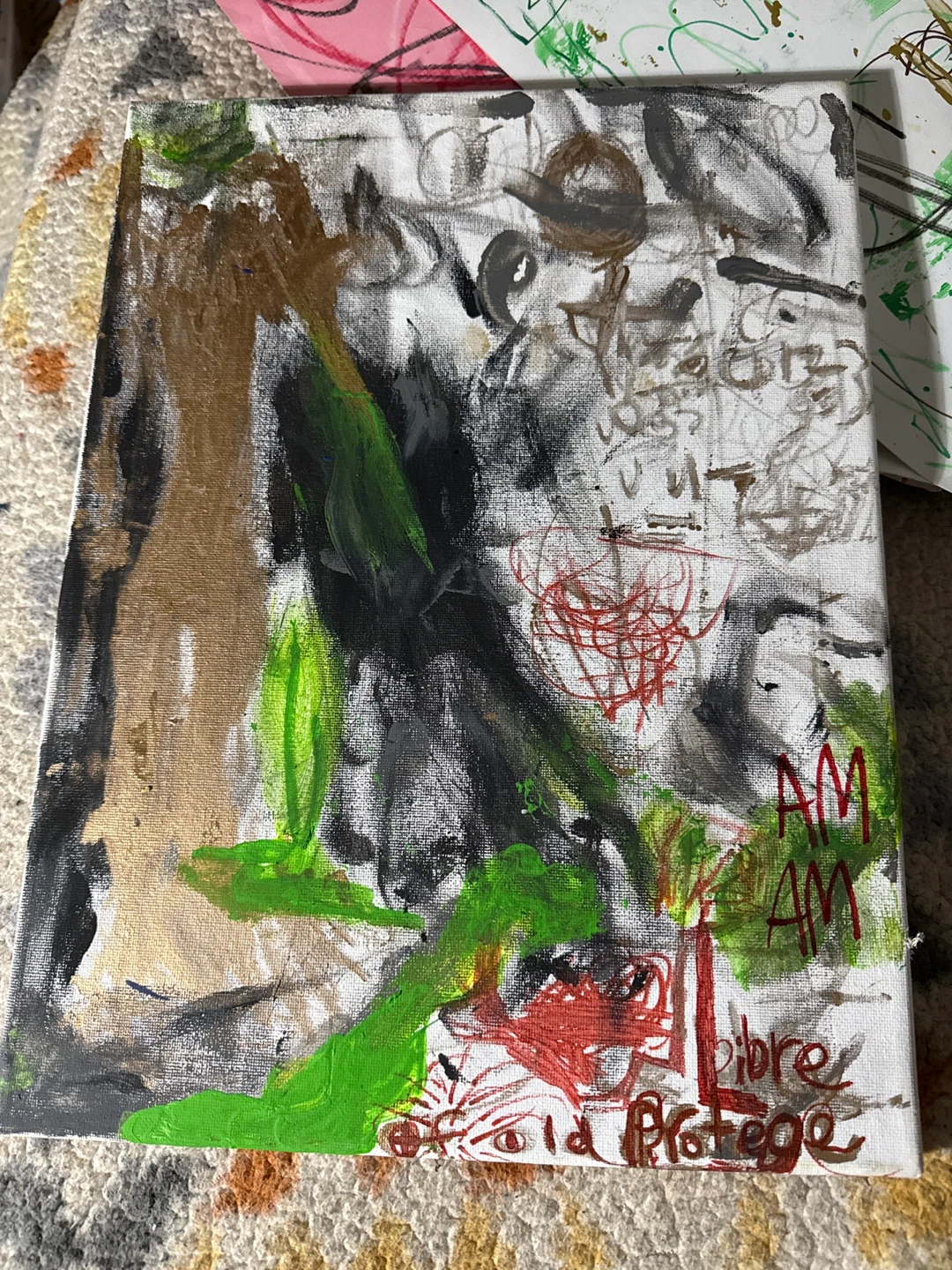 Abstract Mixed Media Painting