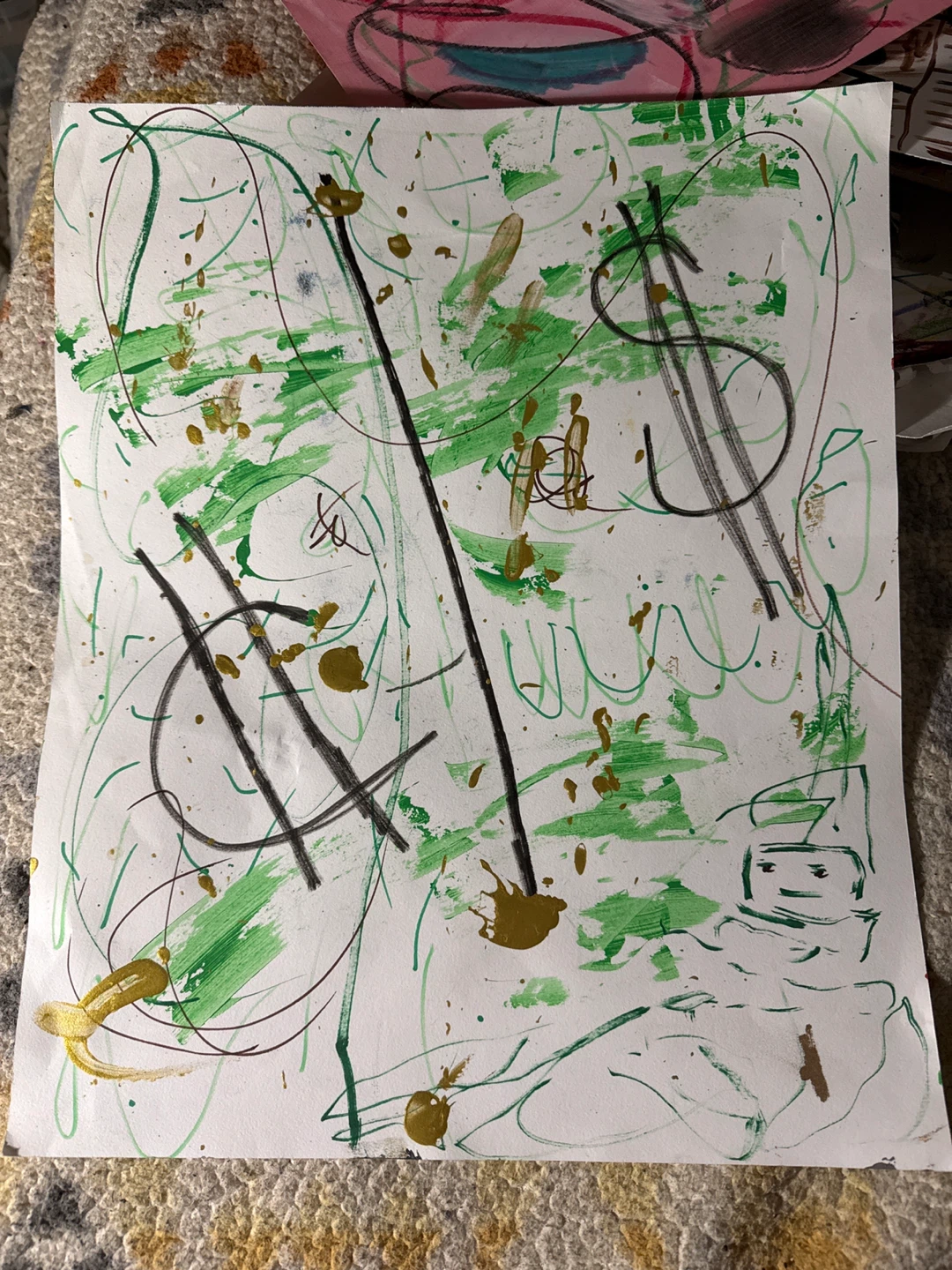 Abstract Art with Dollar Signs