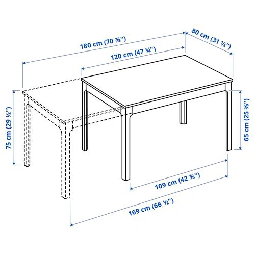IKEA extendable white table and chairs - photo 2