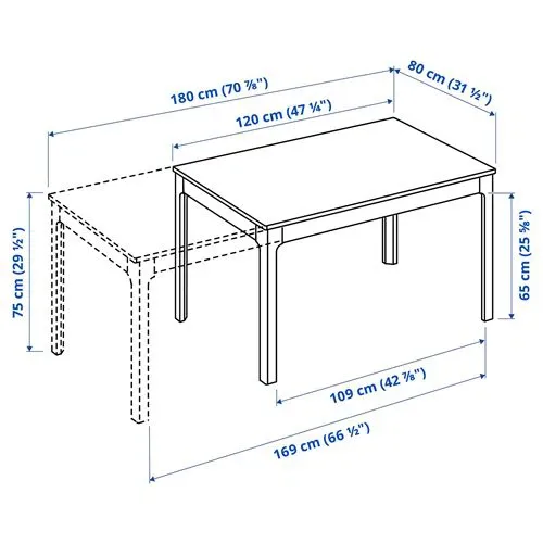 IKEA extendable white table and chairs - photo 2