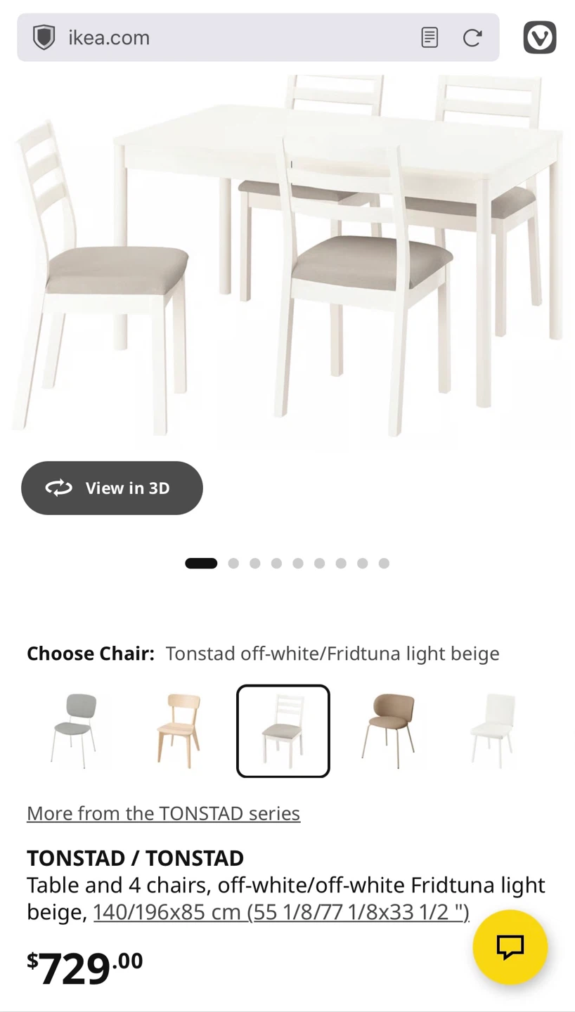IKEA extendable white table and chairs - photo 5