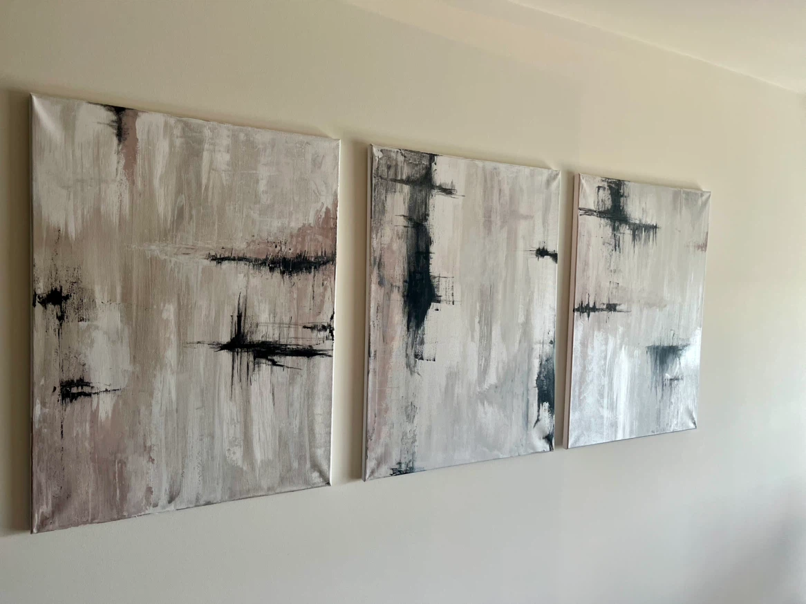 Abstract Triptych Canvas Wall Art - photo 2