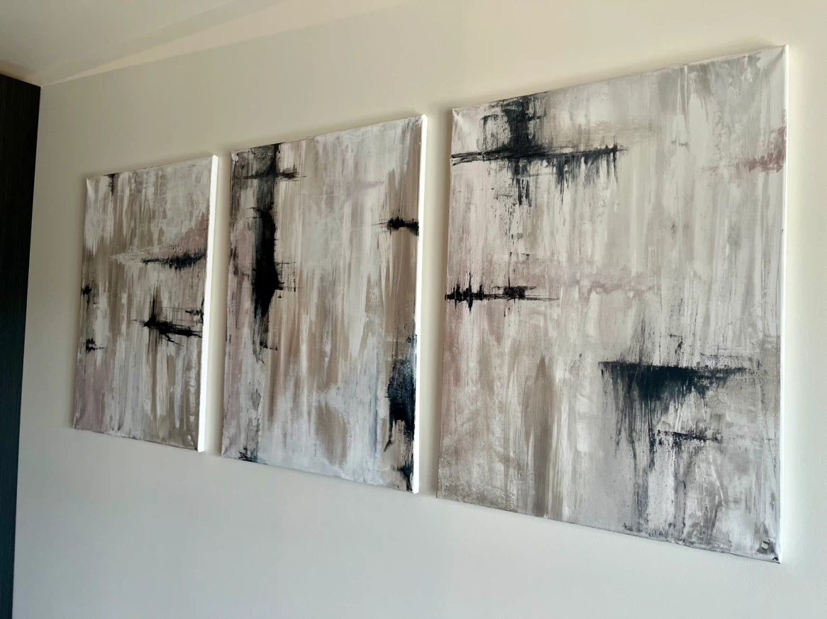 Abstract Triptych Canvas Wall Art - photo 3