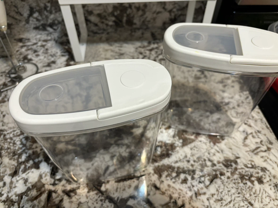 Two clear storage containers