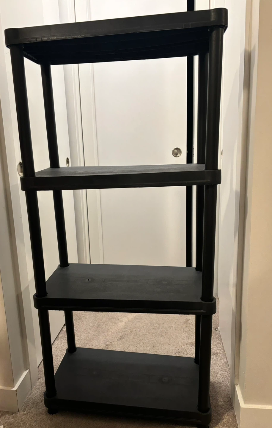Black Plastic Storage Shelf Unit