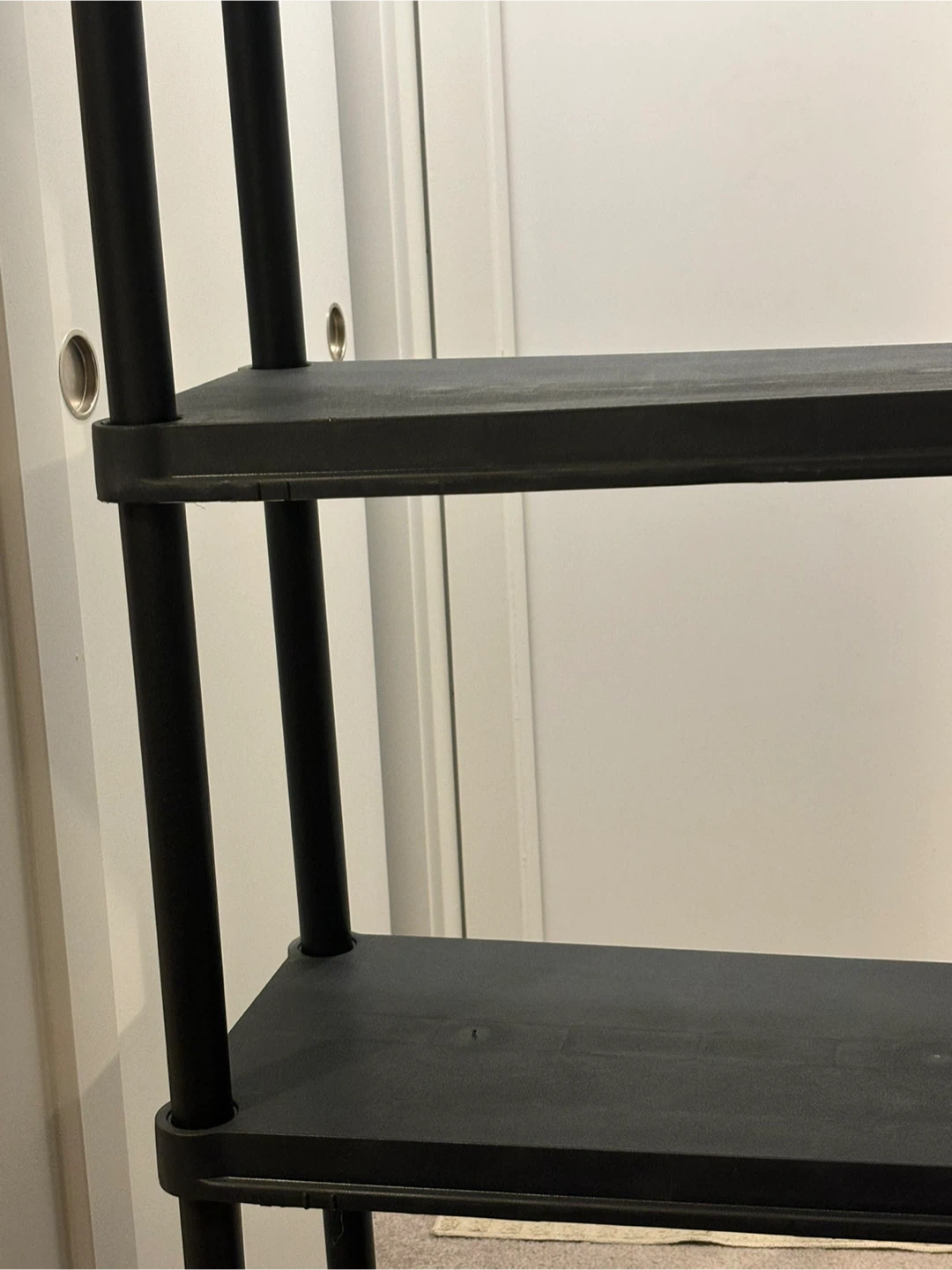 Black Plastic Storage Shelf Unit - photo 2