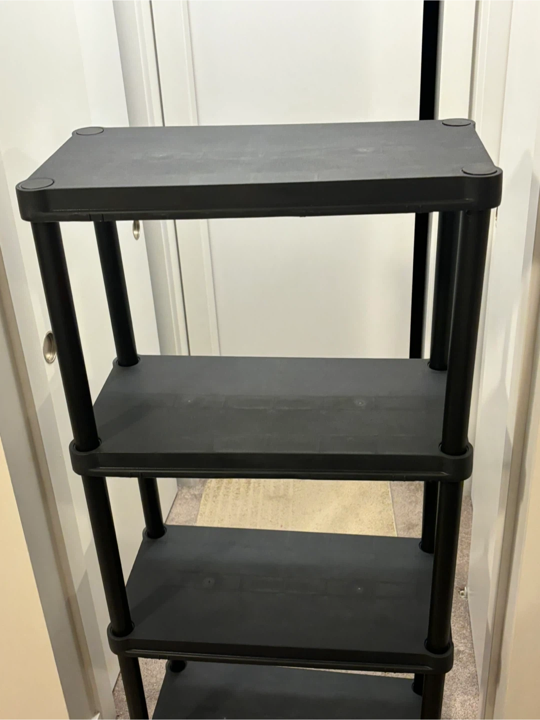 Black Plastic Storage Shelf Unit - photo 3