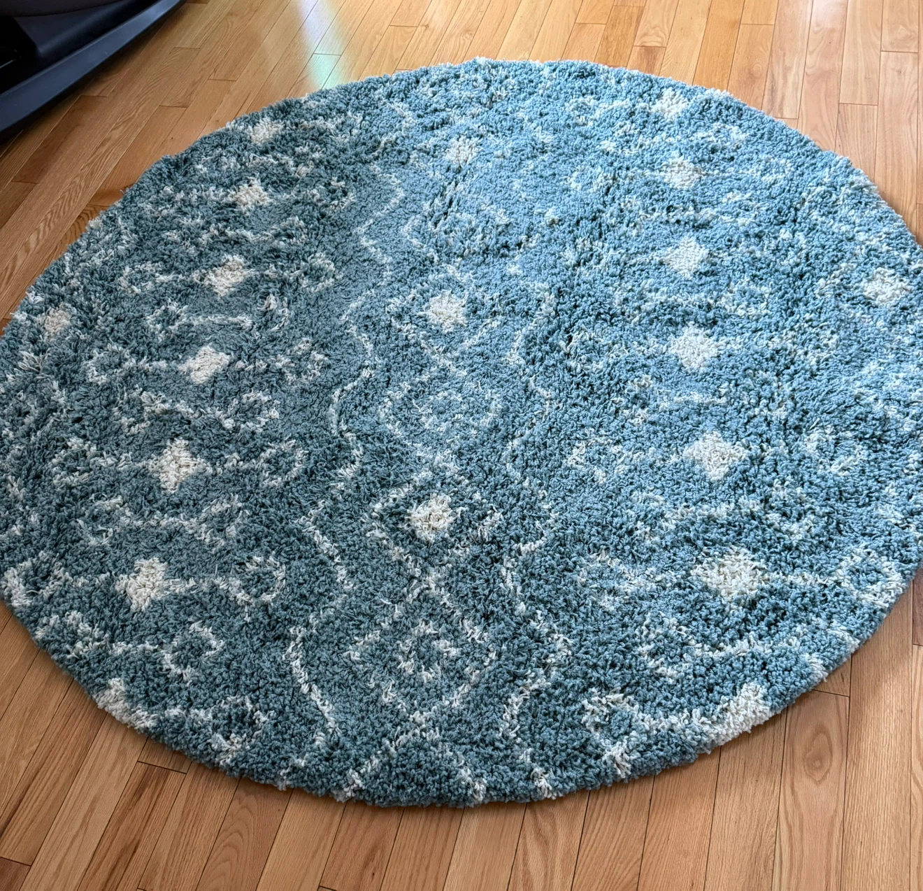 Light Blue Round Area Rug