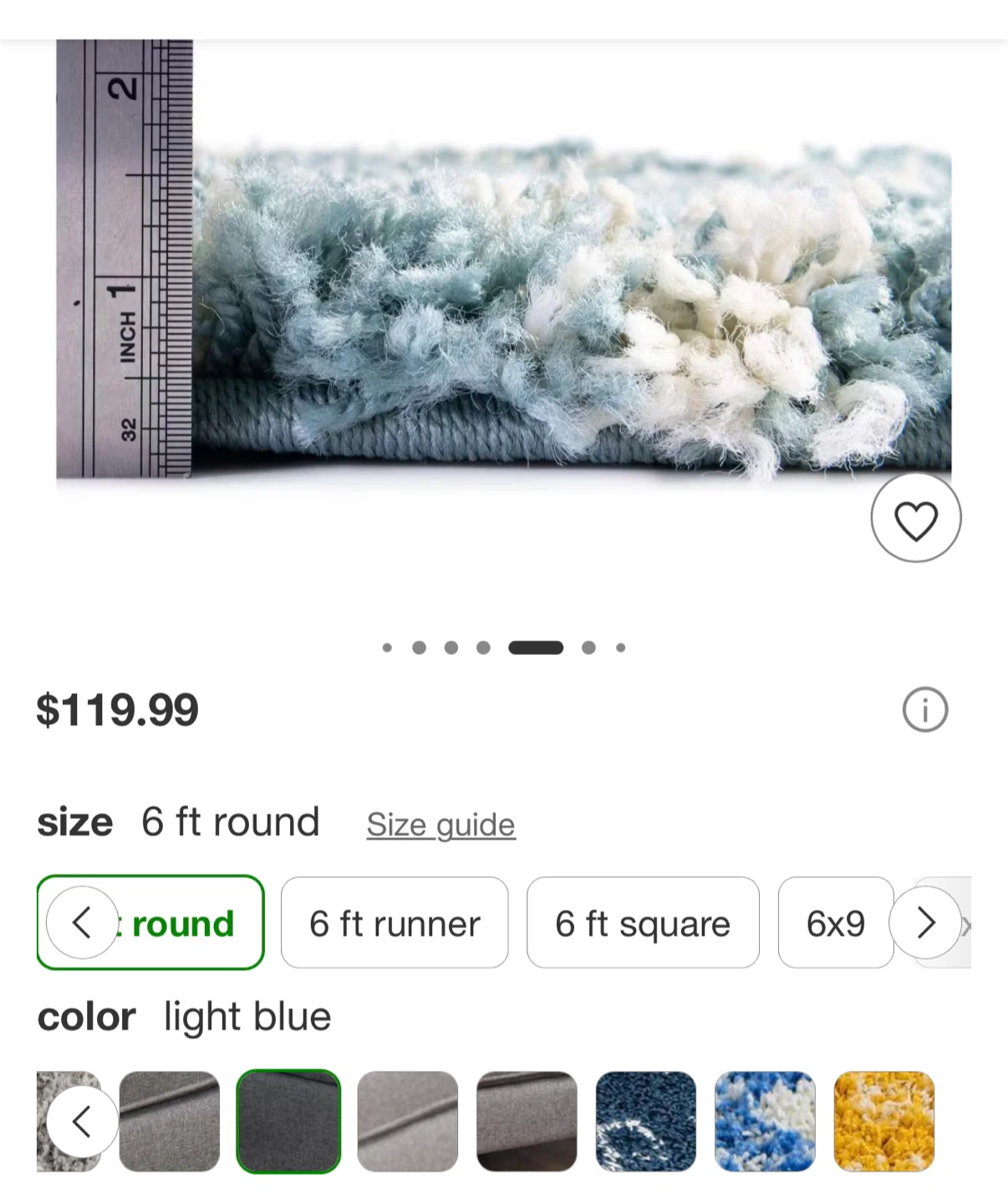 Light Blue Round Area Rug - photo 4