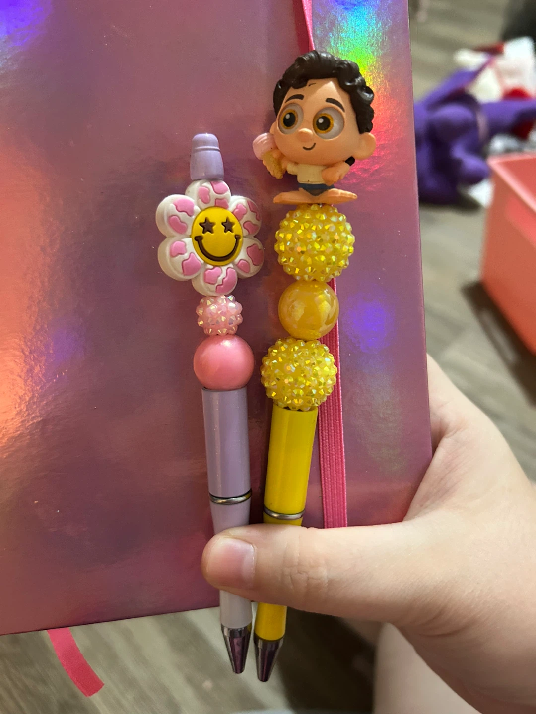 Custom Beaded Pens - Luca & Smiley Flower