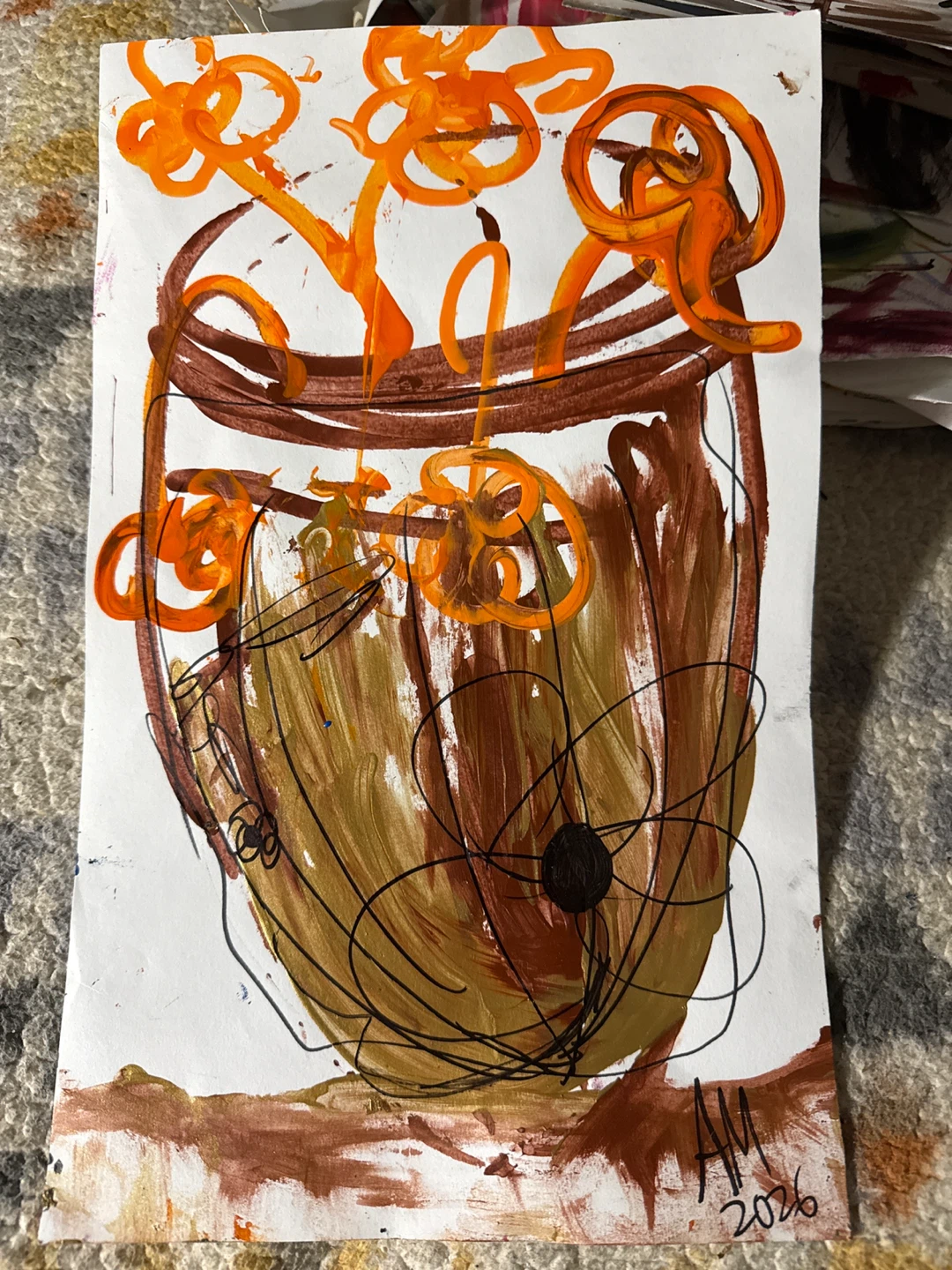 Painting. Vase with Flowers