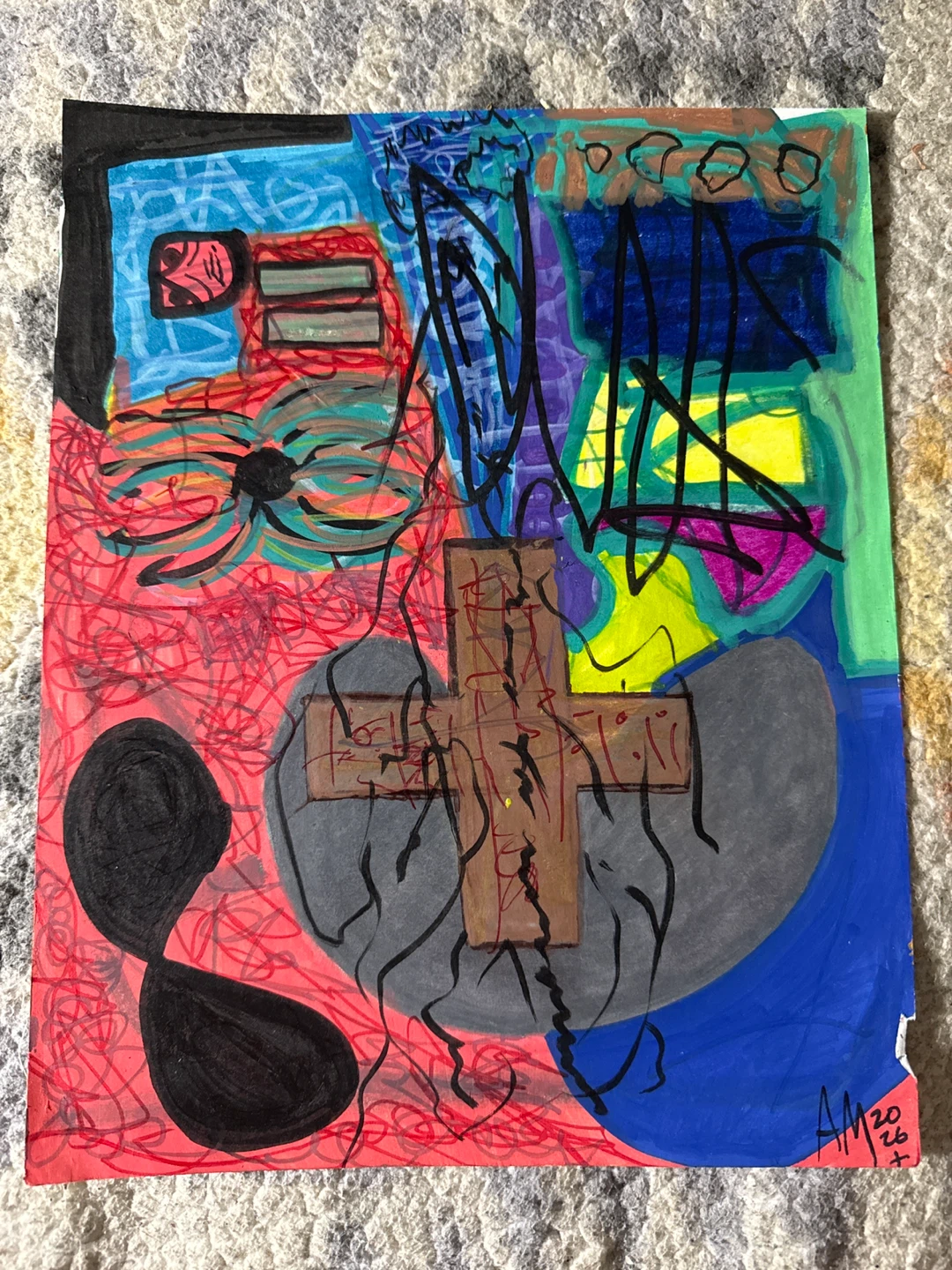 Abstract Mixed Media Artwork