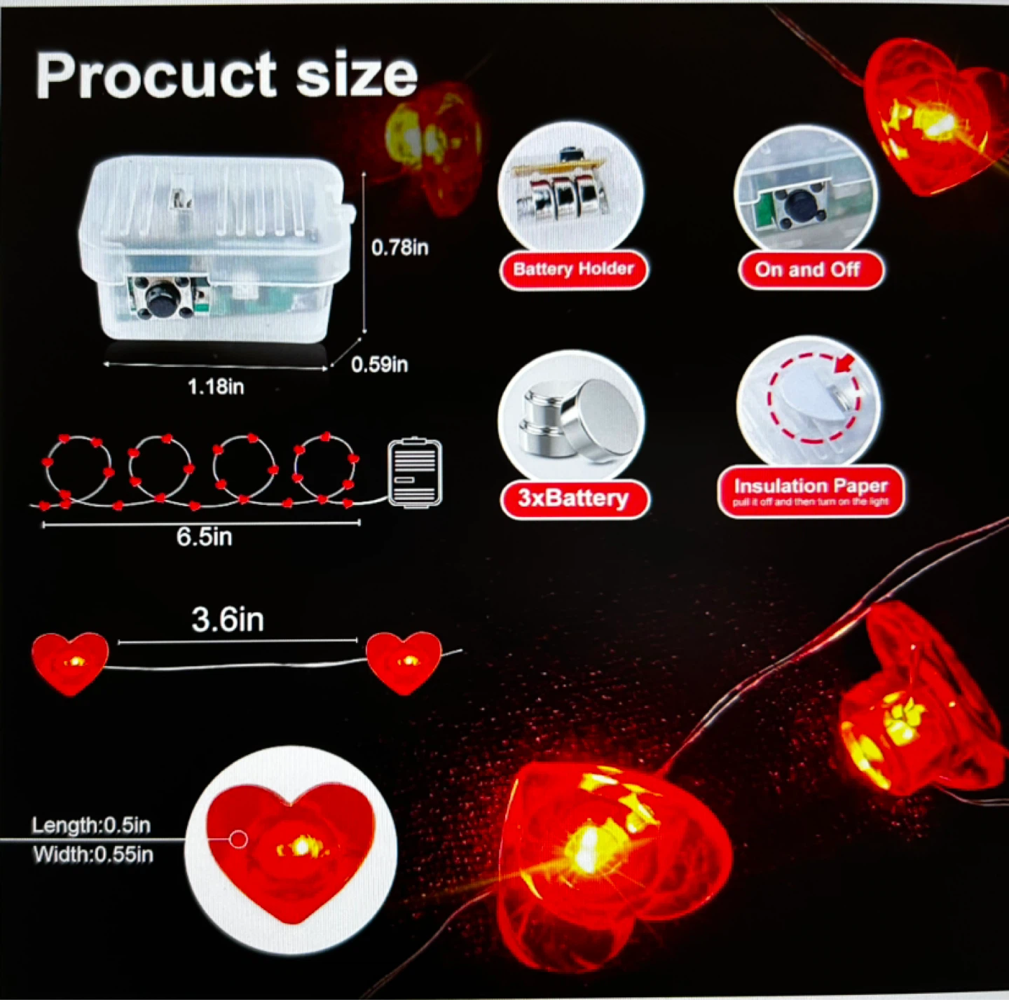 Heart Shaped String Lights (Set of 2) - photo 4