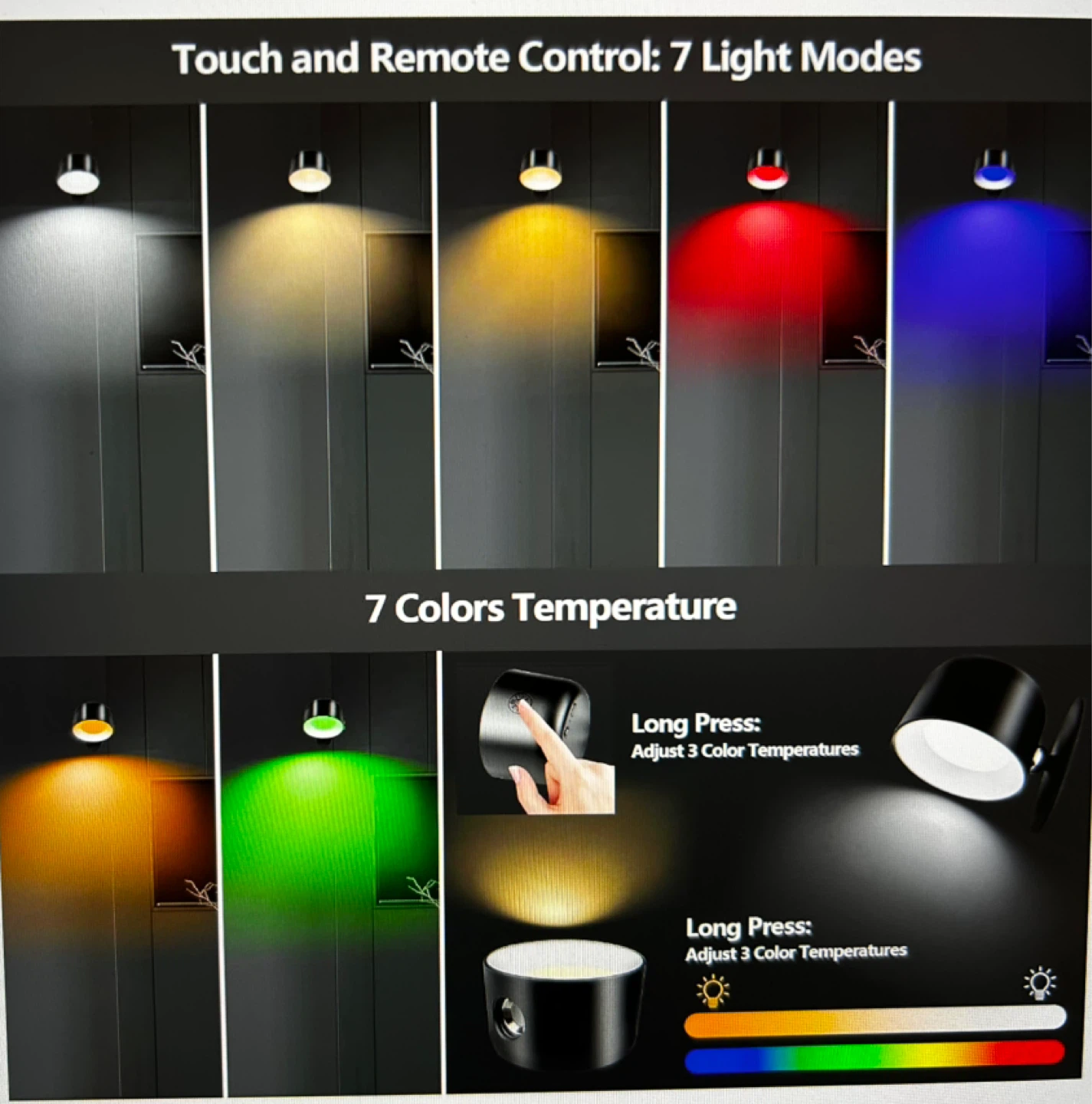 Multifunctional LED Wall Lamp with Remote Control - photo 3