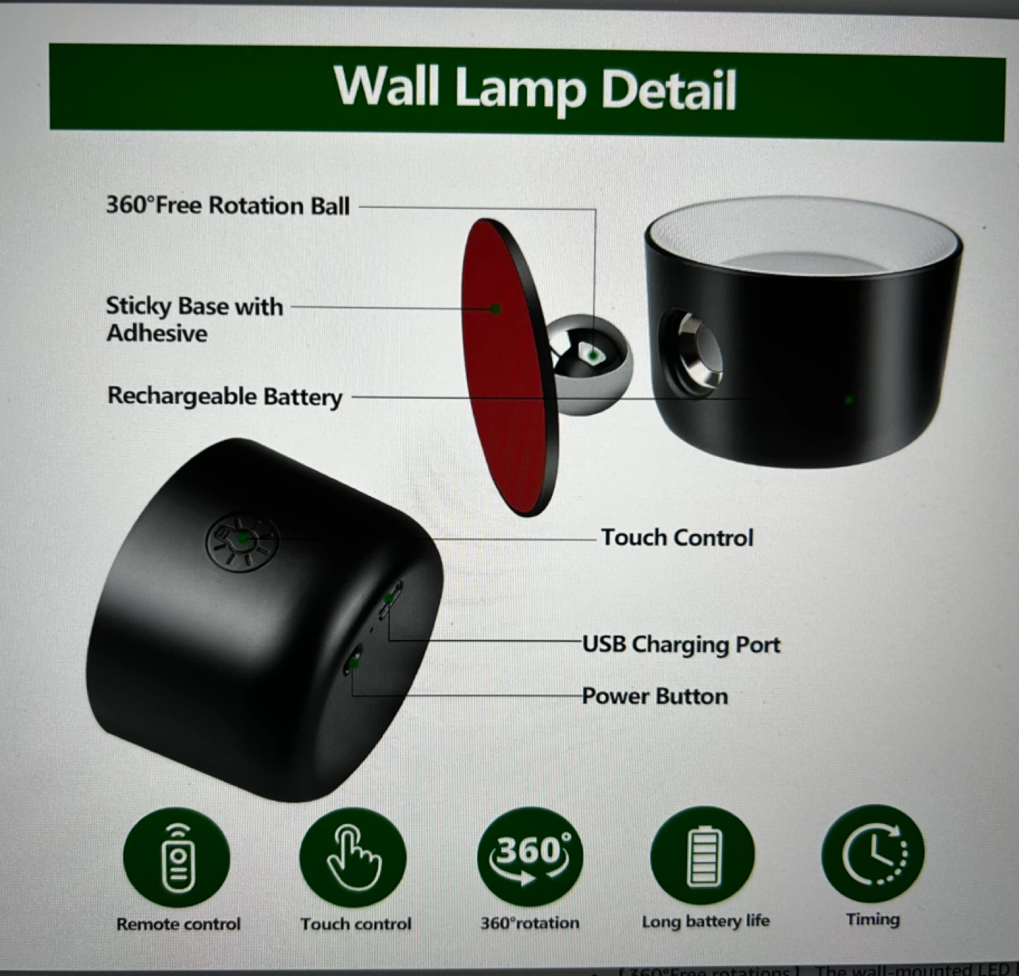 Multifunctional LED Wall Lamp with Remote Control - photo 5