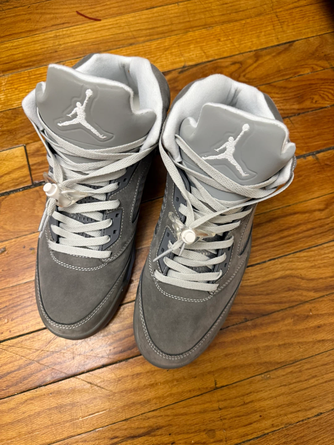 Air Jordan 5 Grey Suede Sneakers