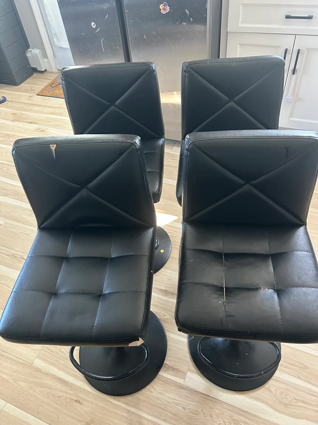 Set of 4 Black Bar Stools