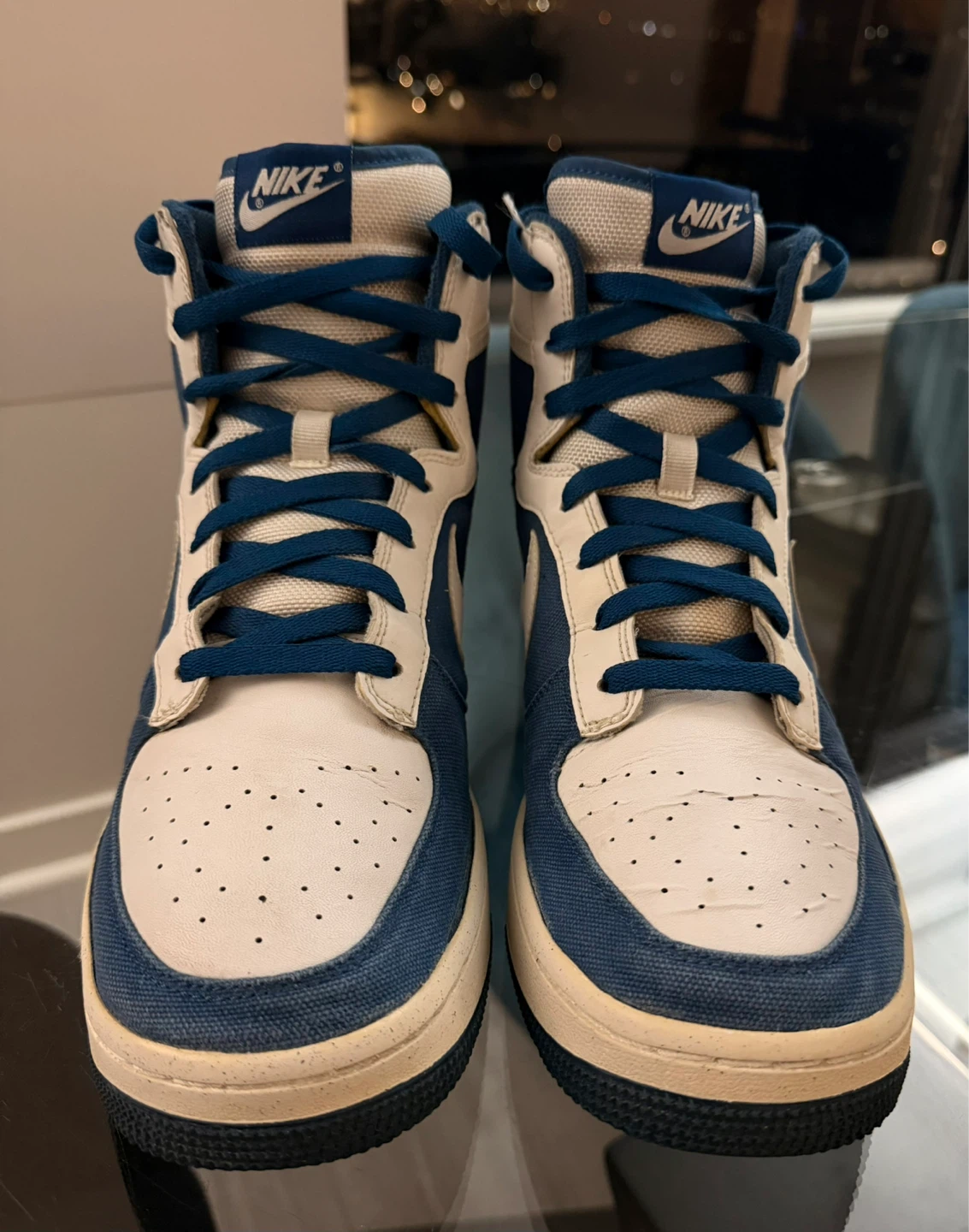 Nike High Top Sneakers - Blue & White Denim 44 - photo 3