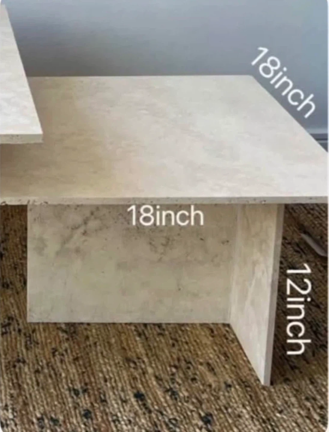 Travertine Coffee Table - 18" x 18" x 12" - photo 2