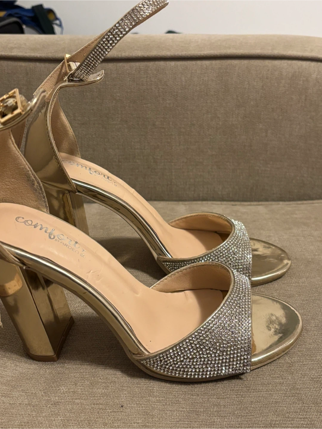 Gold Rhinestone Heels